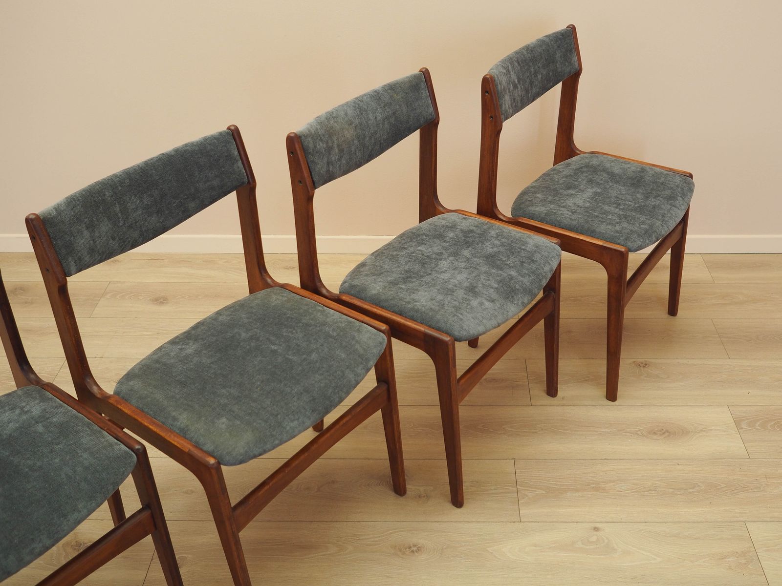 Furniture Set Of Four Teak Chairs, Danish Design, 1970s, Made In Denmark photo