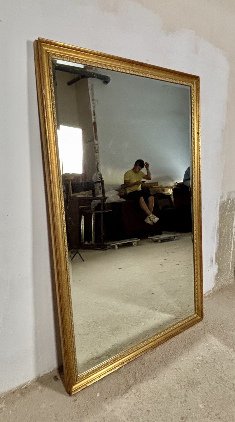 Large Spanish Giltwood Wall Mirror, Mid 20th Century photo buy