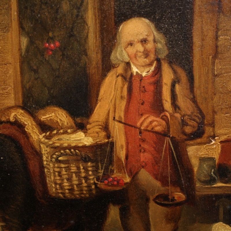 Antiek Engels schilderij van een landelijk genretafereel, gedateerd 1866 photo buy