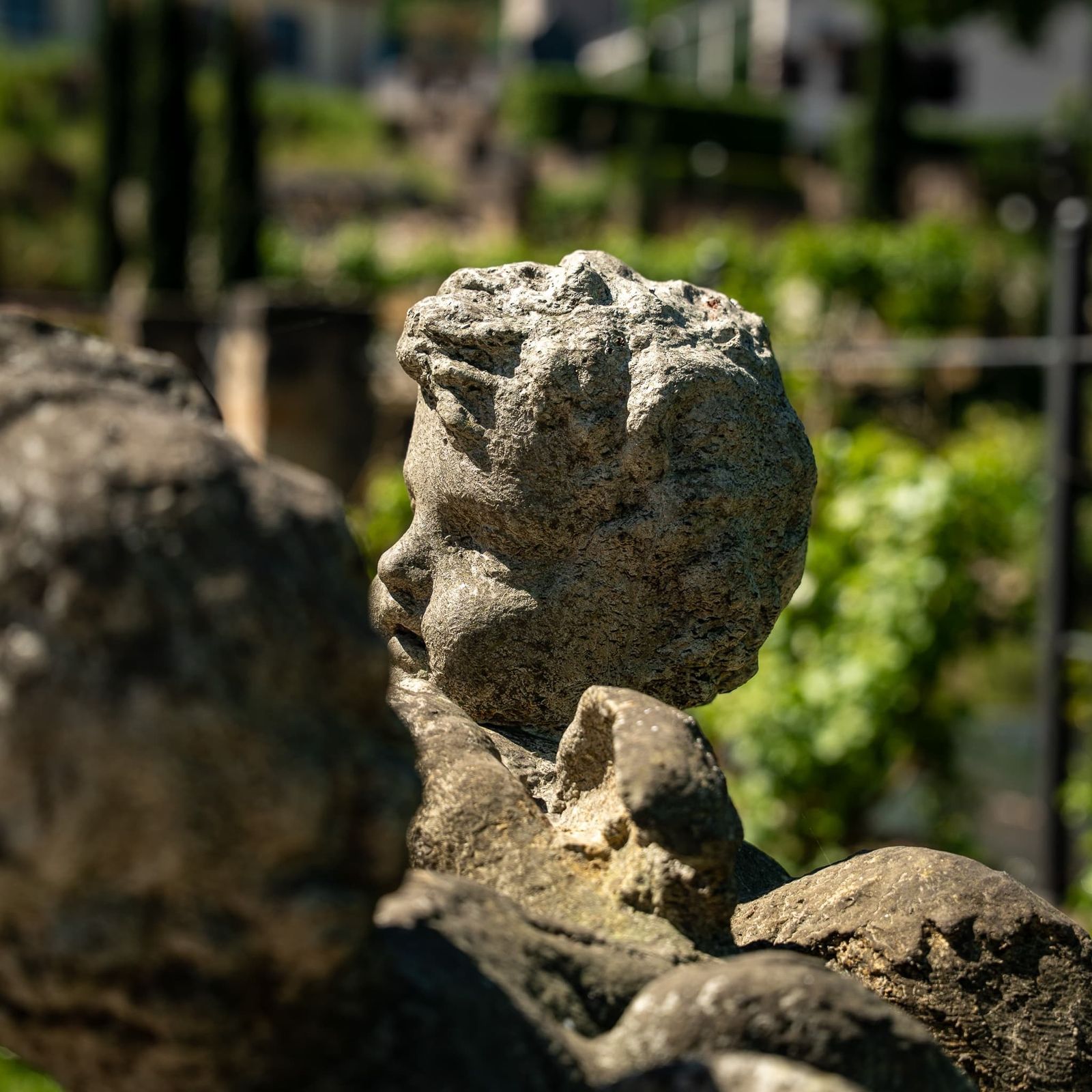 photo vinterior Playing Putti, Stone Cast, Probably Late 20th Century