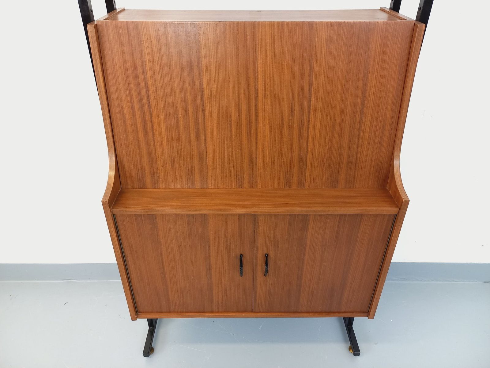Bibliothèque modulaire vintage avec secrétaire, en teck et métal photo buy