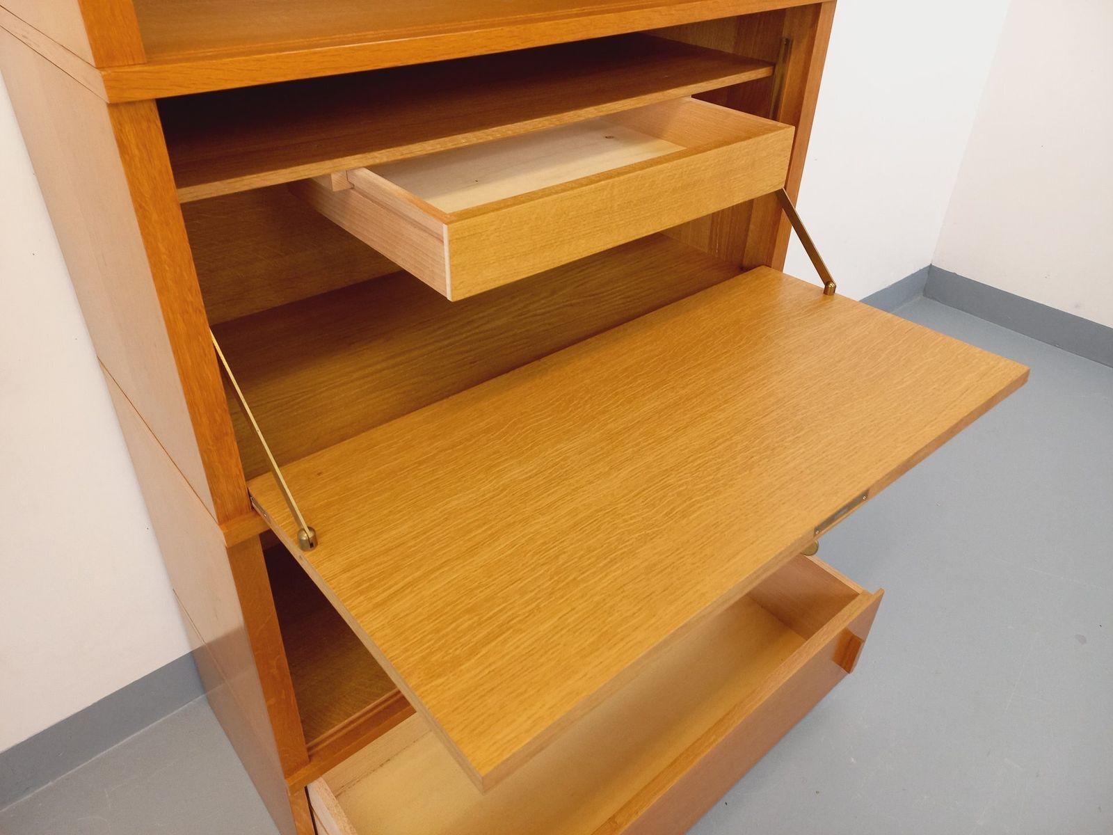 Storage Unit With Oak Secretary Desk photo vinterior