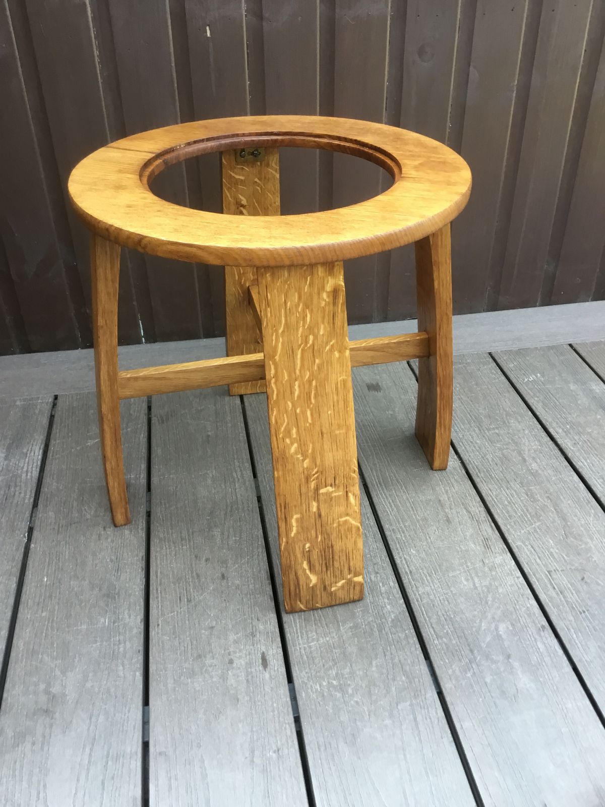 89.0 Side Table Solid Oak Pre Victorian. Unique. Hand Cut Glass Inlay photo