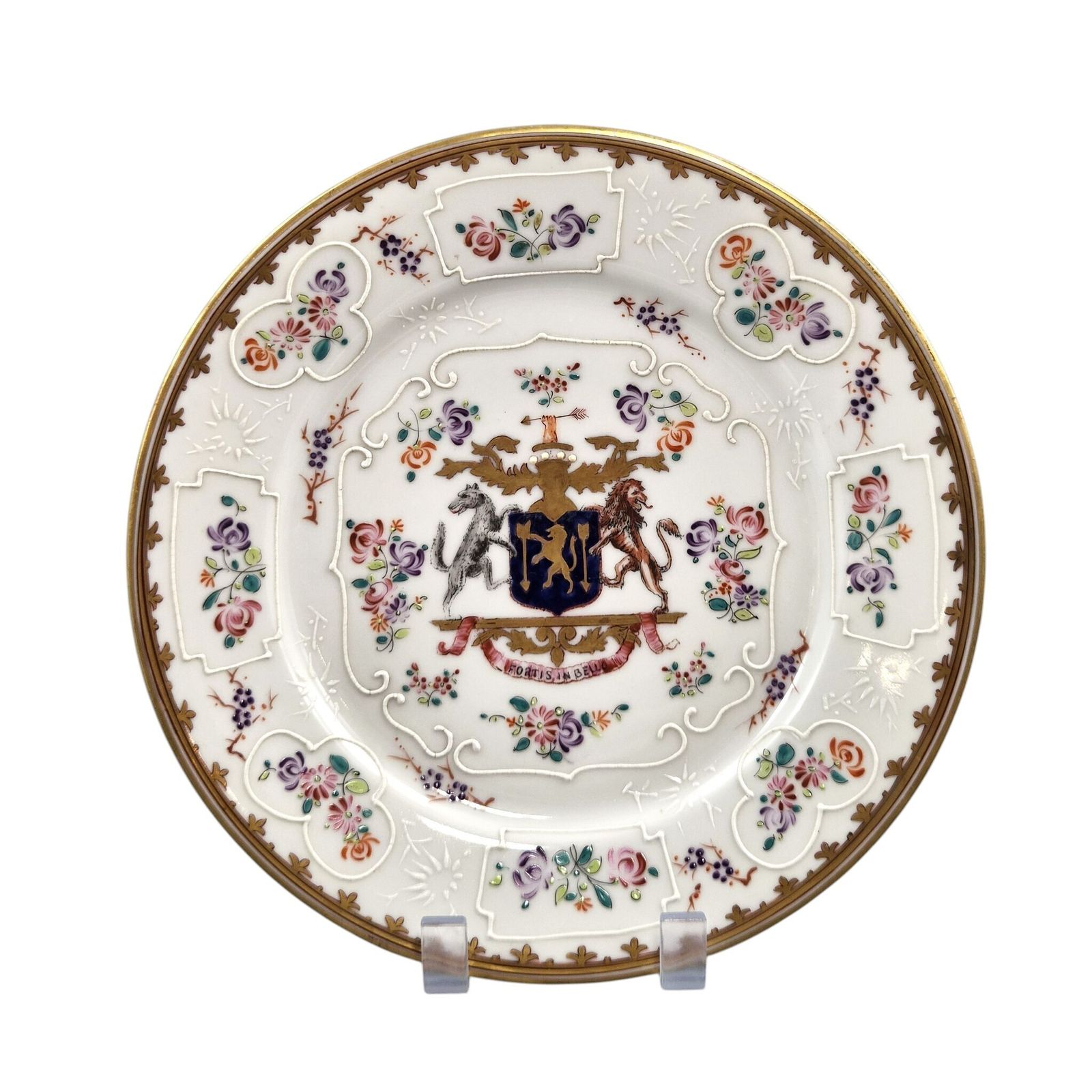 Edmé Samson & Cie Armoriale Porseleinen Borden, Chinese Export Revival, ca. 1890 photo vinterior