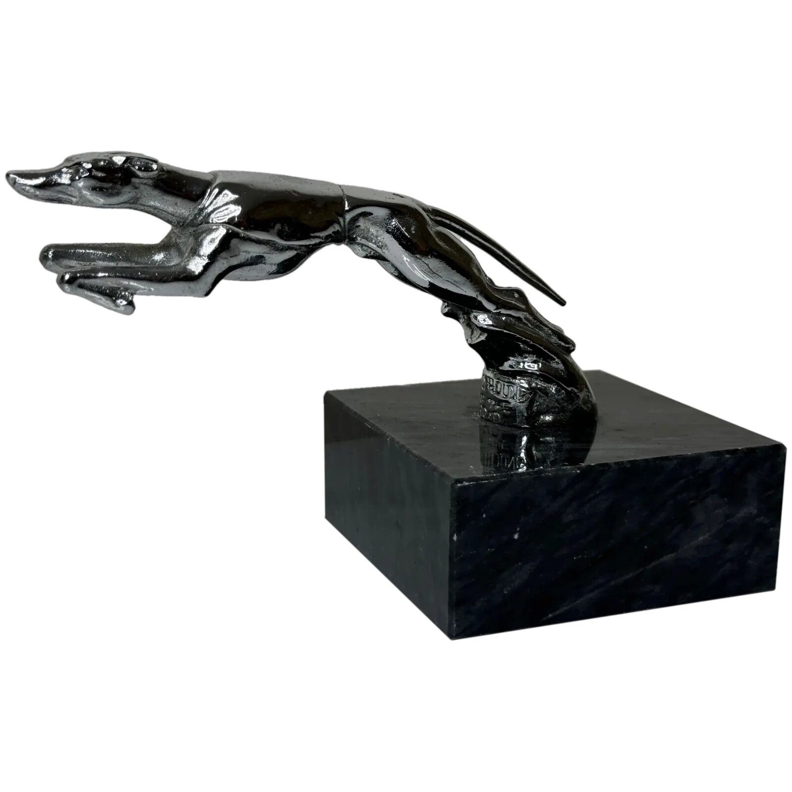 Early 20th Century Louis Lejeune Chrome Plated Racing Greyhound Of The Road Classic Mascot