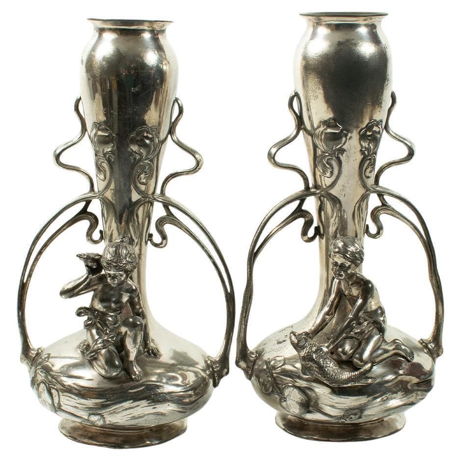 Paire de vases Art Nouveau WMF, vers 1900
