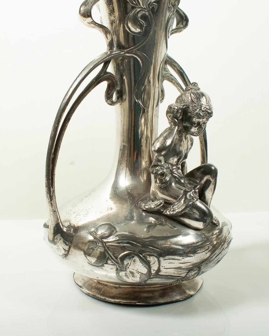 Rare Pair Of Art Nouveau Vases By Wmf, Circa 1900 photo Home Decor