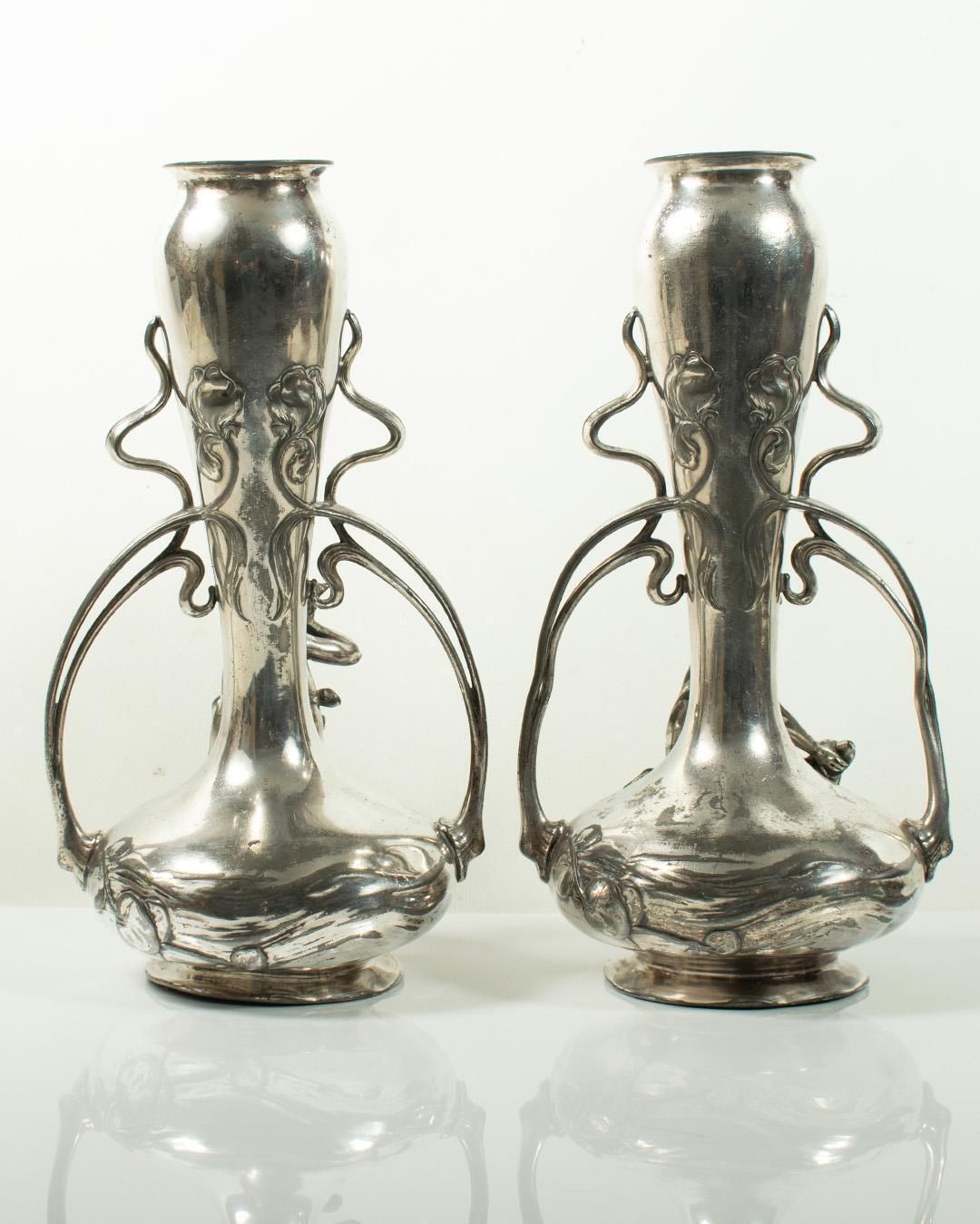 Paire de vases Art Nouveau WMF, vers 1900 photo vintage