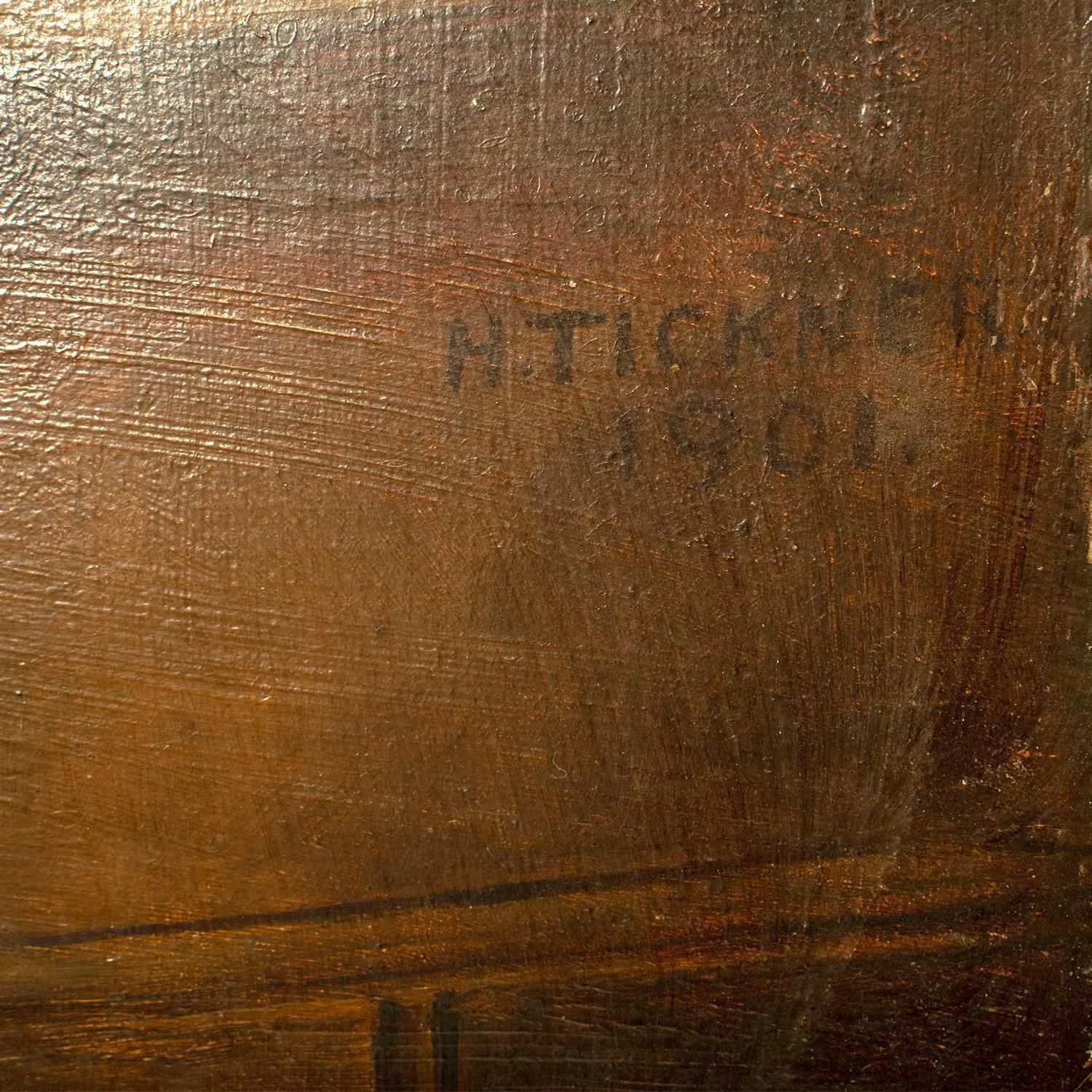Nature morte « After The Shoot » H Tickner (britannique), datée de 1901, huile sur toile photo vintage