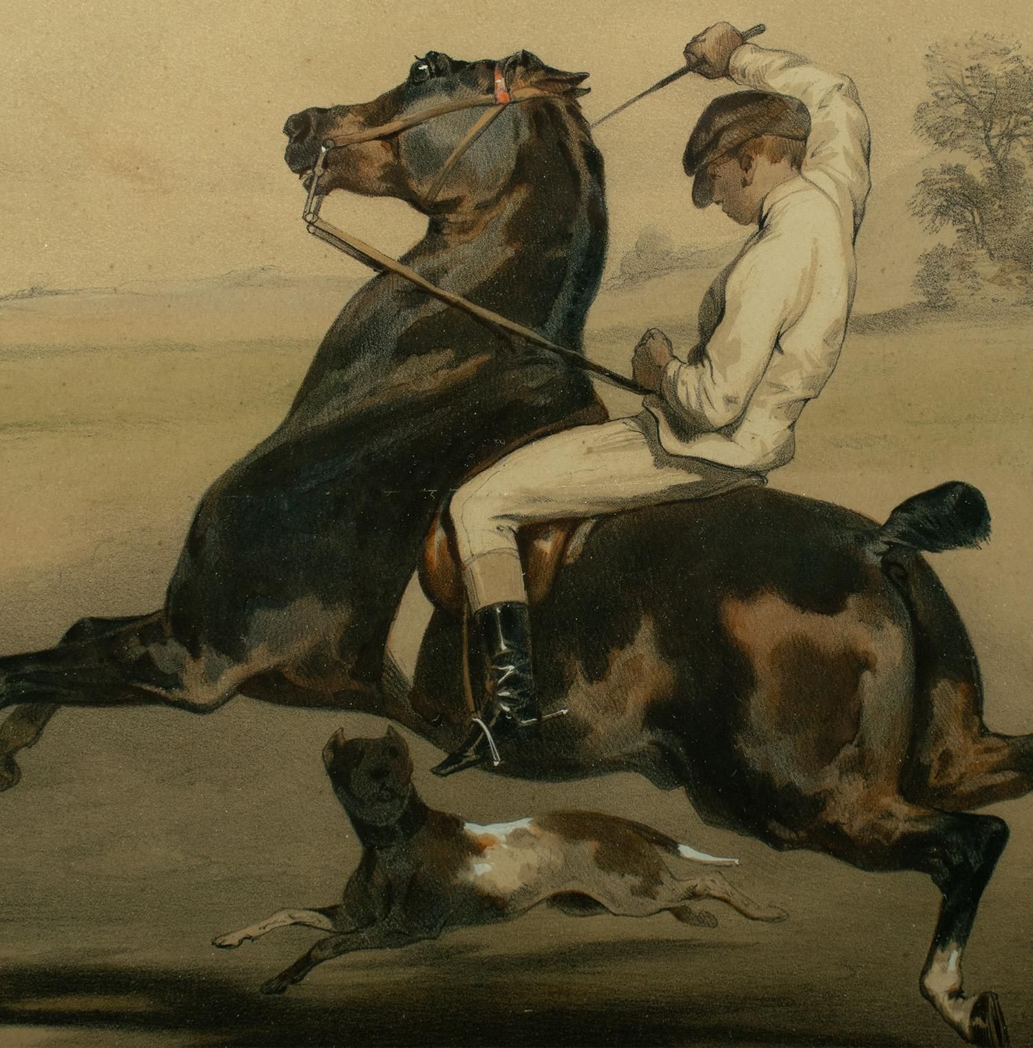 Lithographie Le Poney d'après Alfred De Dreux, colorée par Loeillot et Ciceri, vers 1840 photo for sale