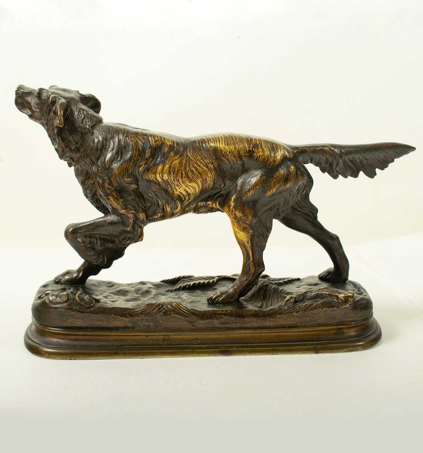 Bronze Sculpture By Jules Moigniez (1835–1894) Hunting Spaniel   19th Century photo 1404.0