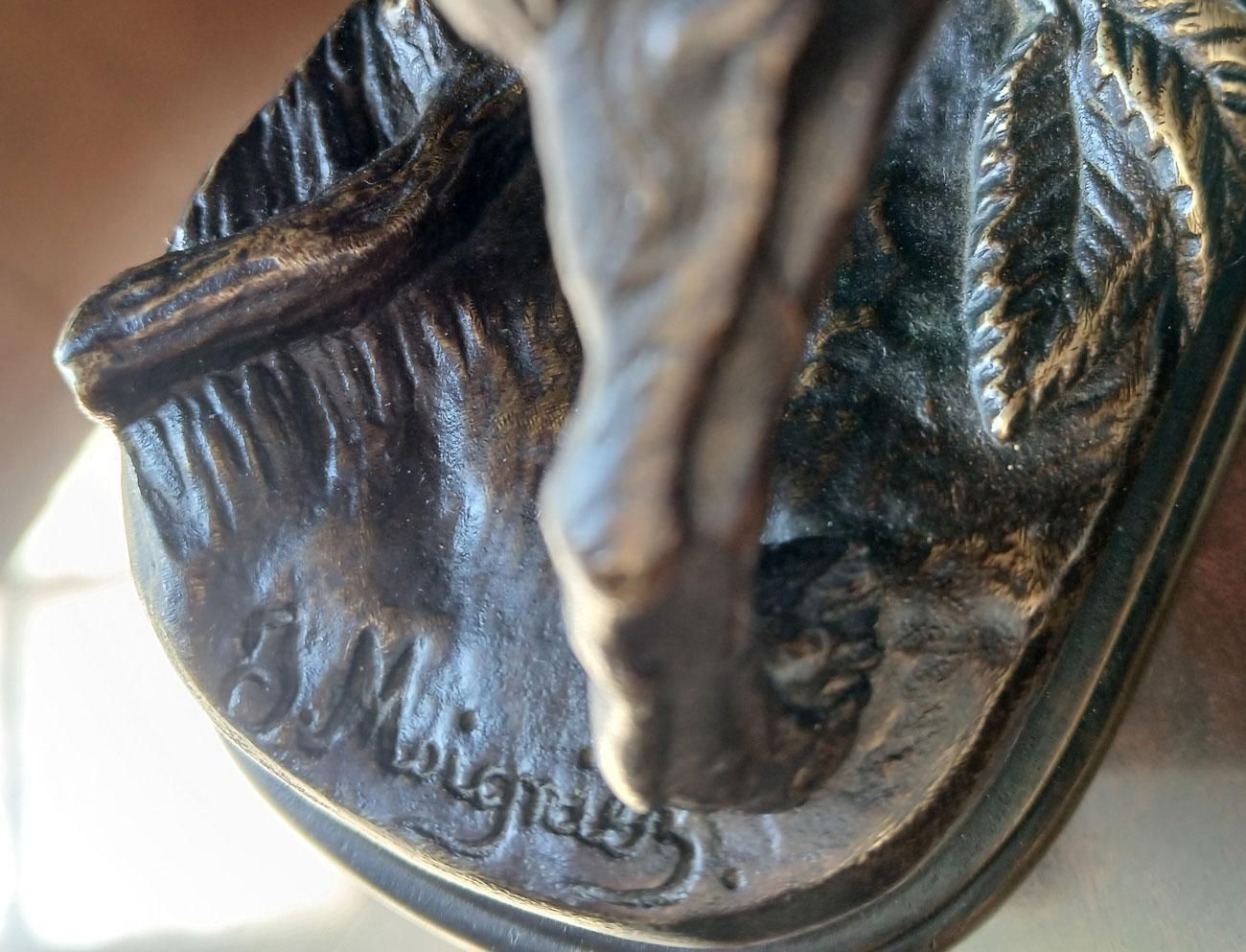 photo for sale Bronze Sculpture By Jules Moigniez (1835–1894) Hunting Spaniel   19th Century