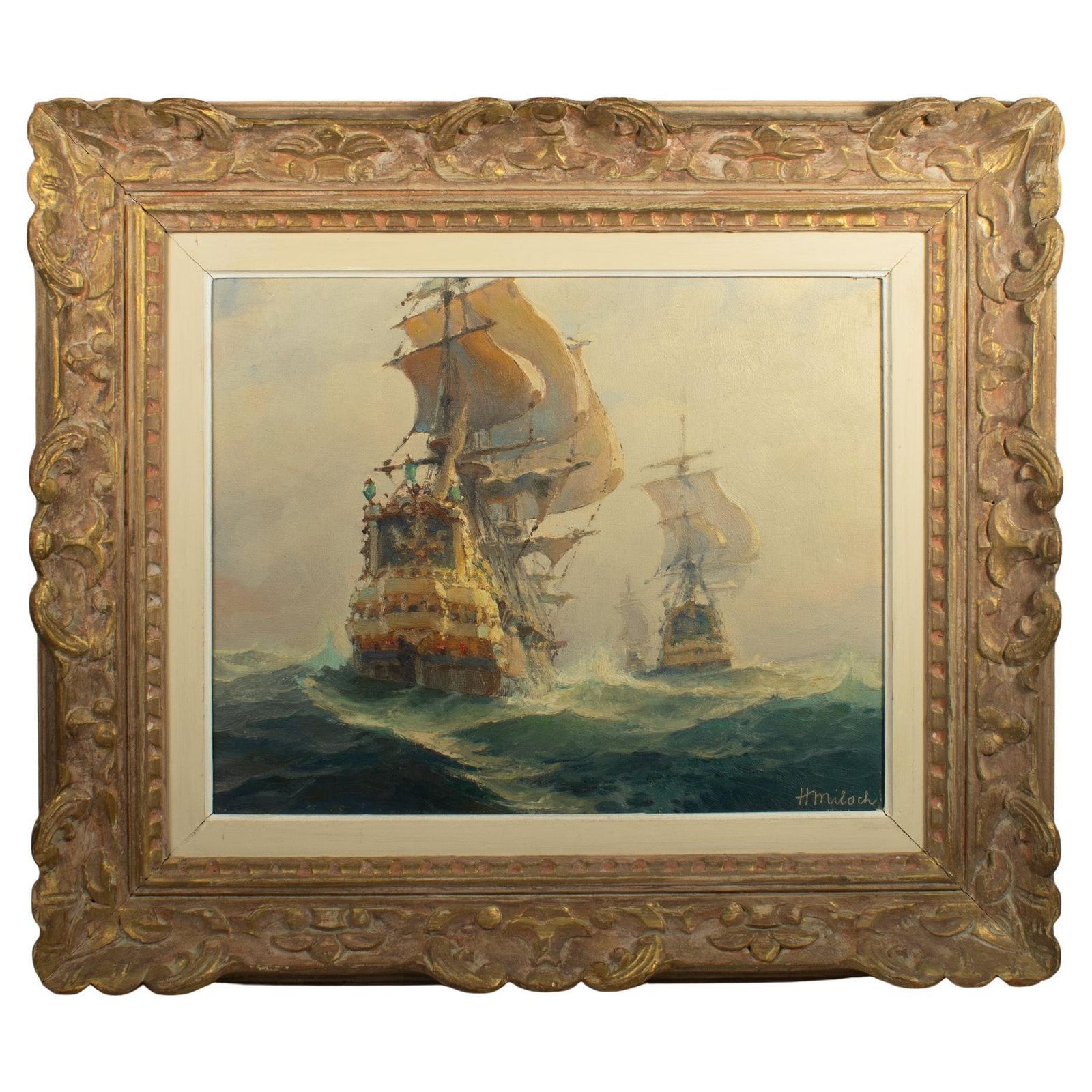 Henri Miloch (1898 1979) Peinture maritime, signée et datée