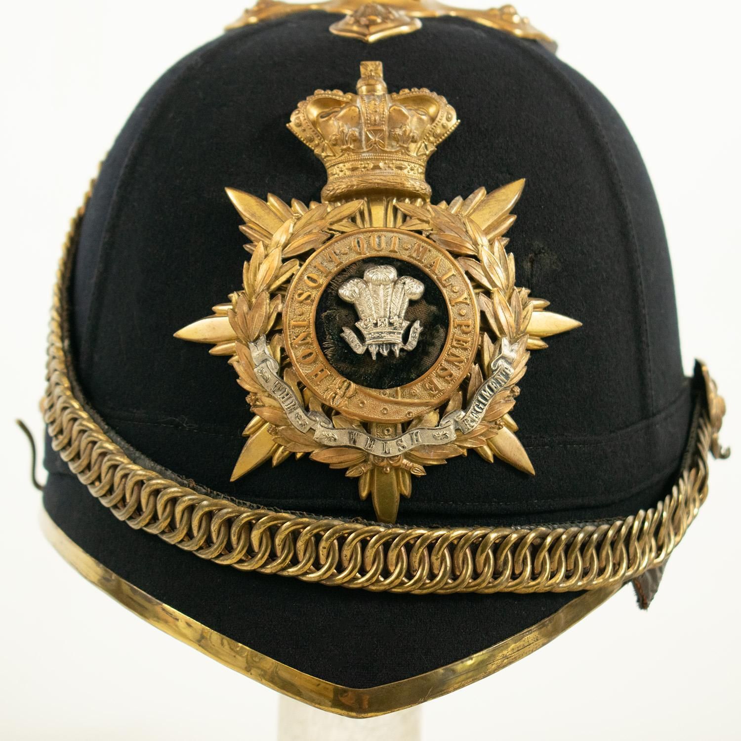 Victorian Home Service Helmet Of The Welsh Regiment photo for sale
