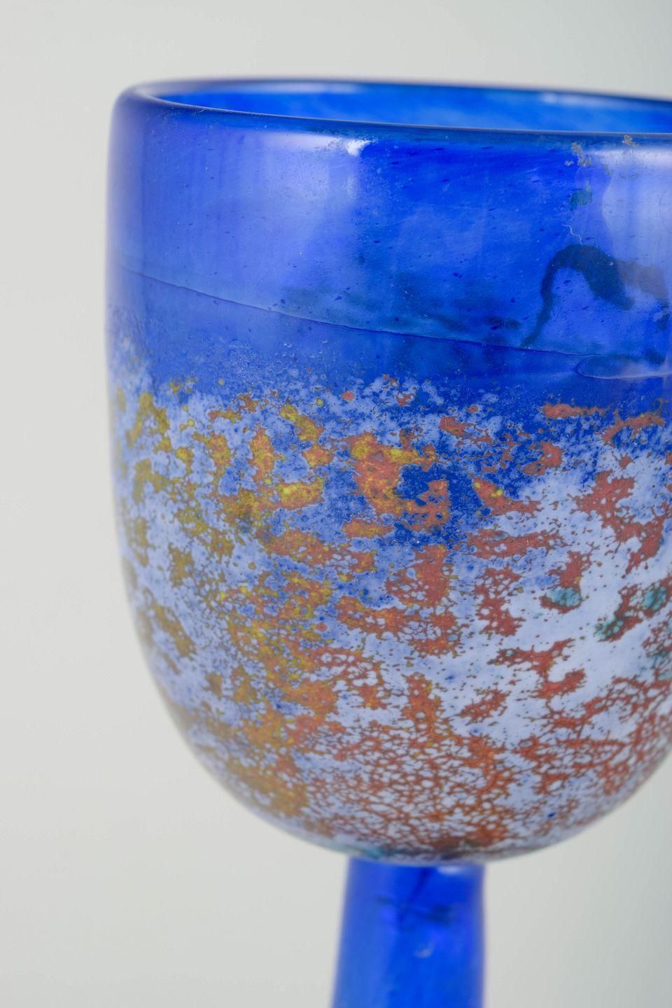 Kjell Engman For Kosta Boda. Wine Glass In Blue Art Glass, 1980/90s. photo for sale