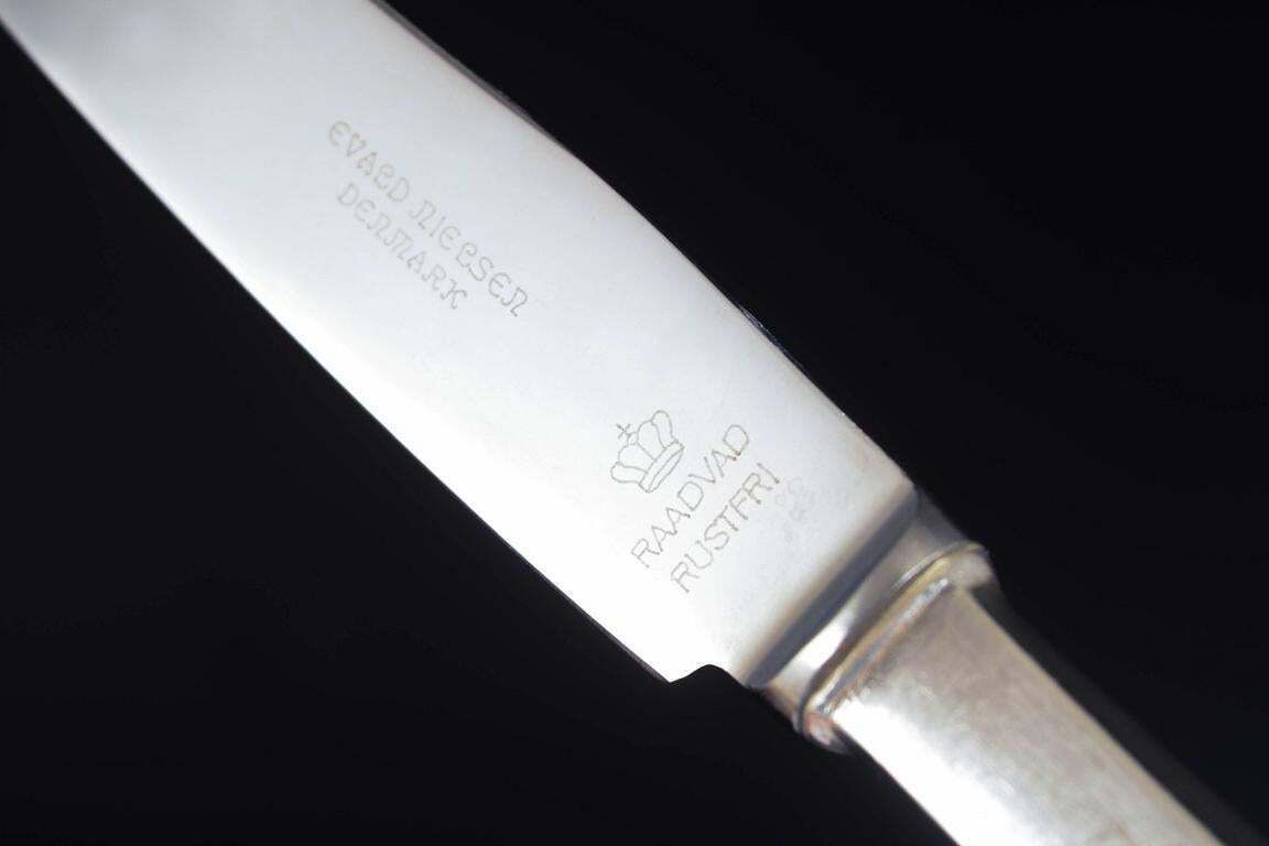 Evald Nielsen. Set van zes lunchmessen in sterling zilver en roestvrij staal. photo 757.0