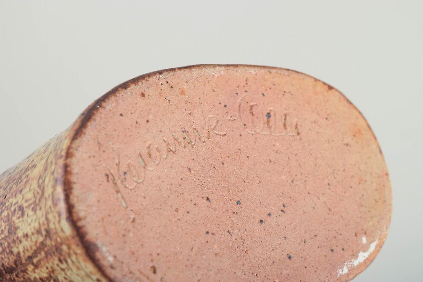 Blommenhus Keramik, Nyköping, Sweden. Bottle Shaped Vase In Stoneware, 1960s photo Home Decor