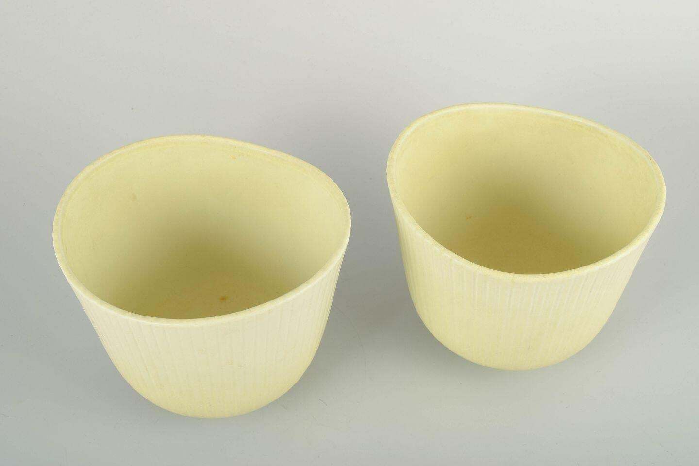 Stig Lindberg For Gustavsberg. Pair Of Ceramic “Vinda” Flowerpots. 1960s photo furniture