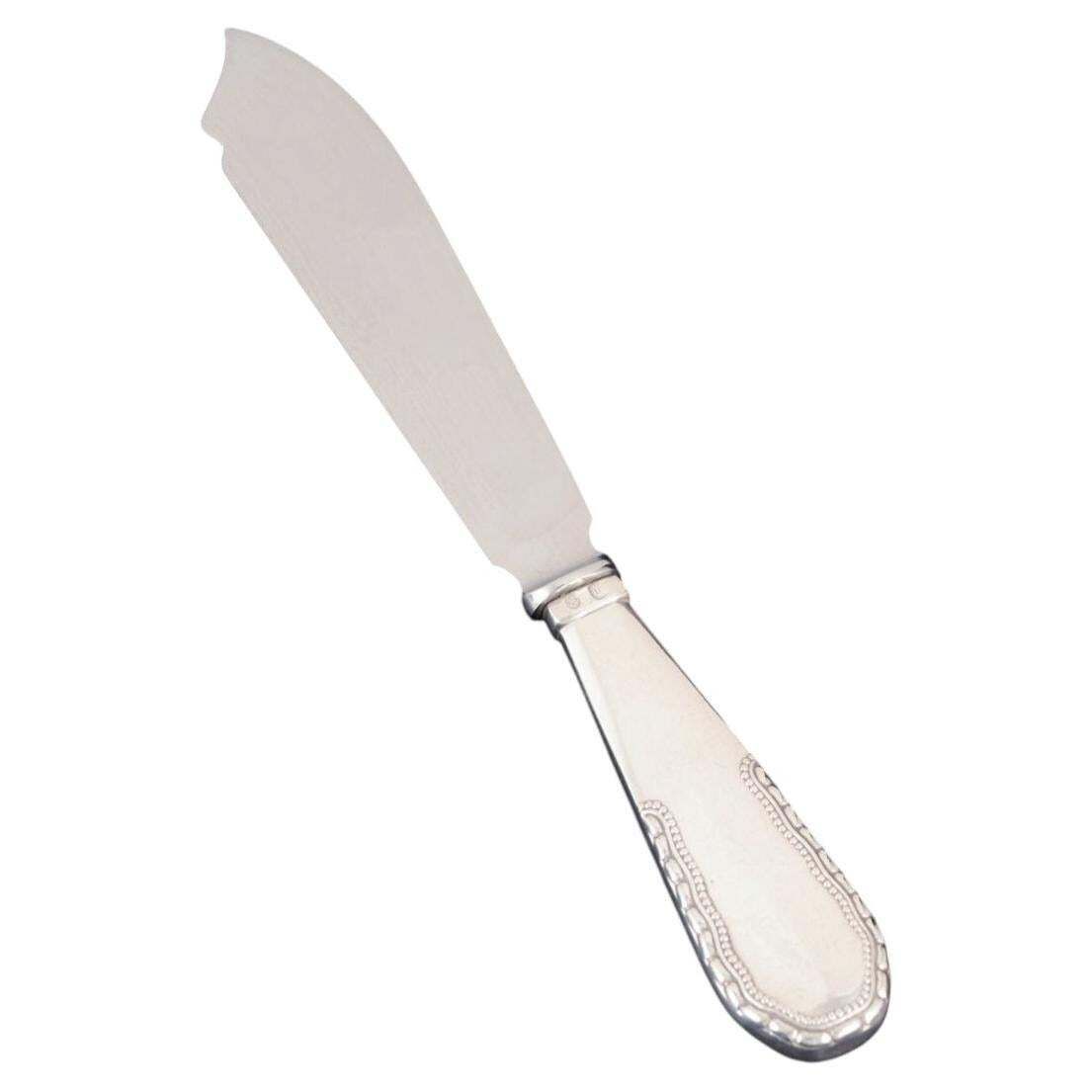 Georg Jensen, zeldzaam taartmes in zilver en roestvrij staal. Viking-patroon.