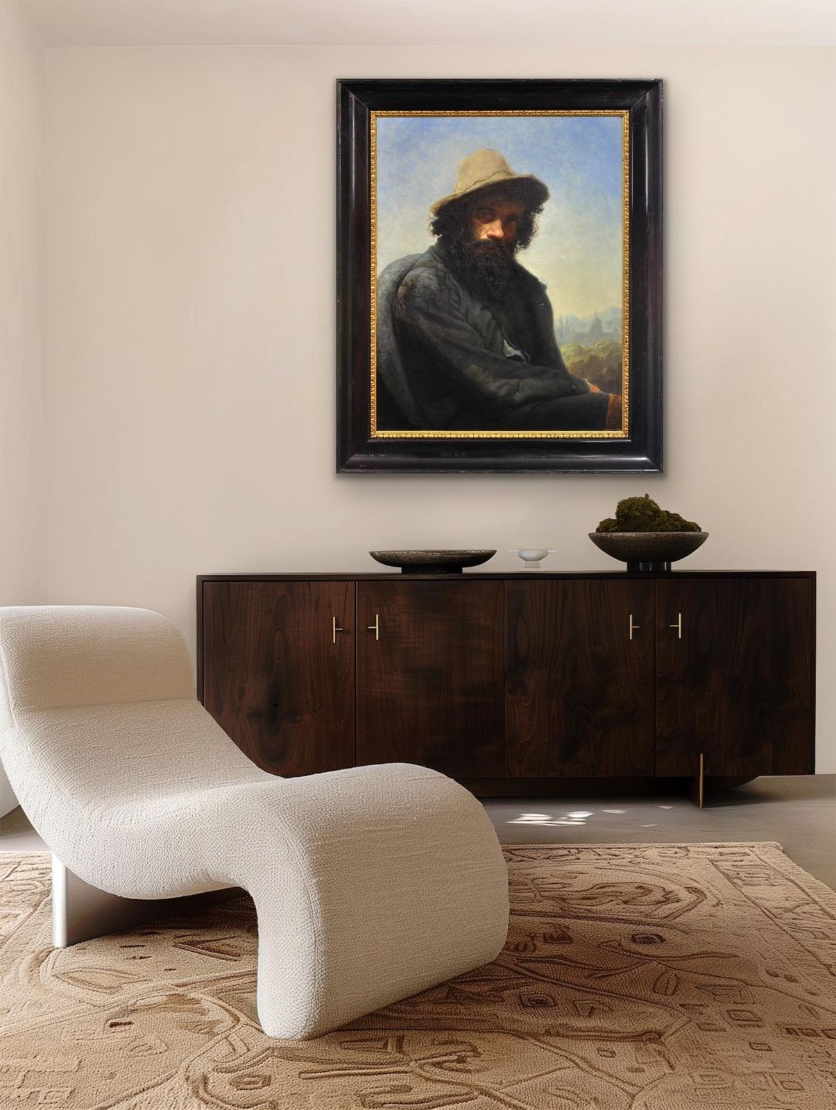 Albin Mattenheimer 1823 To 1875. Self Portrait Of The Artist, Muich, 1875. Framed Oil Painting. photo buy