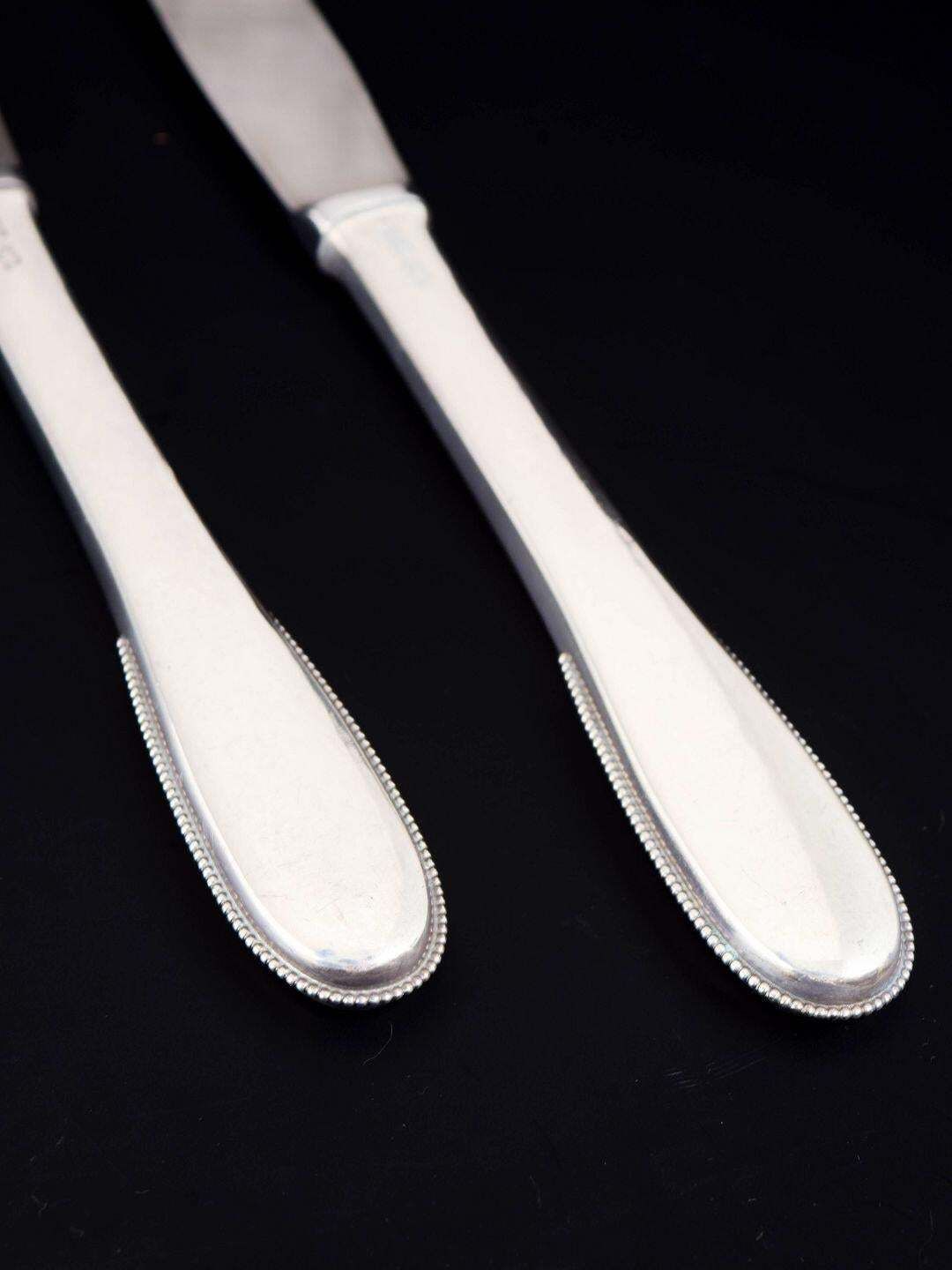 Evald Nielsen. Deux couteaux à déjeuner en argent sterling et acier inoxydable. Années 1930 photo for sale