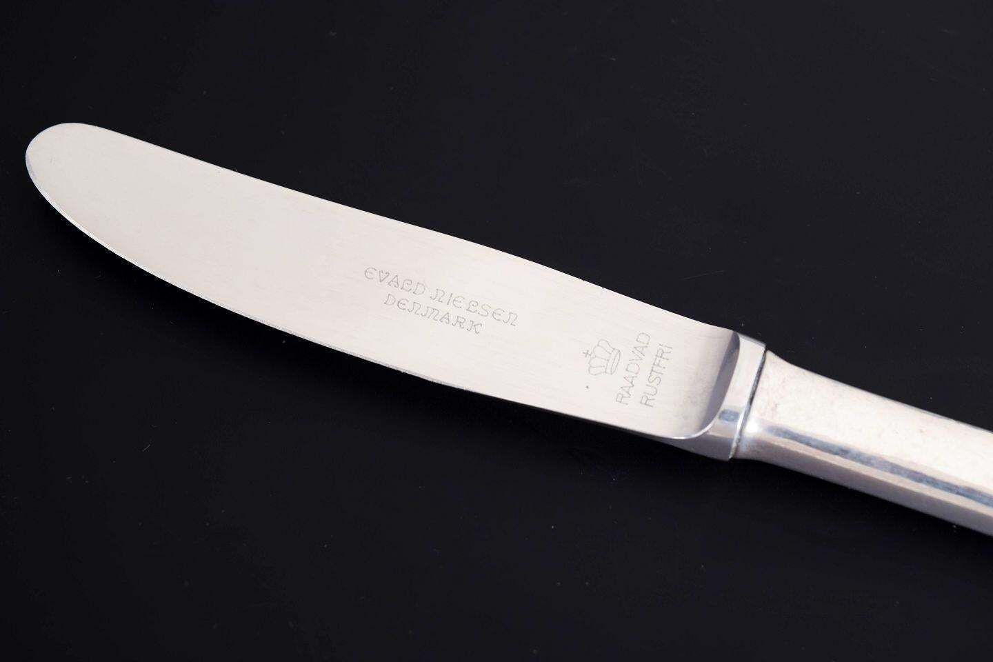 Evald Nielsen. Twee lunchmessen in sterling zilver en roestvrij staal. Jaren 1930 photo 272.0