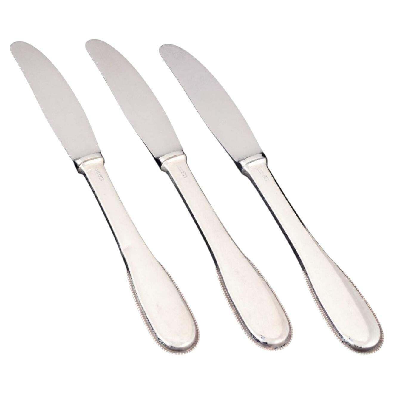 Evald Nielsen. Set Of Three Dinner Knives In Sterling Silver And Stainless Steel