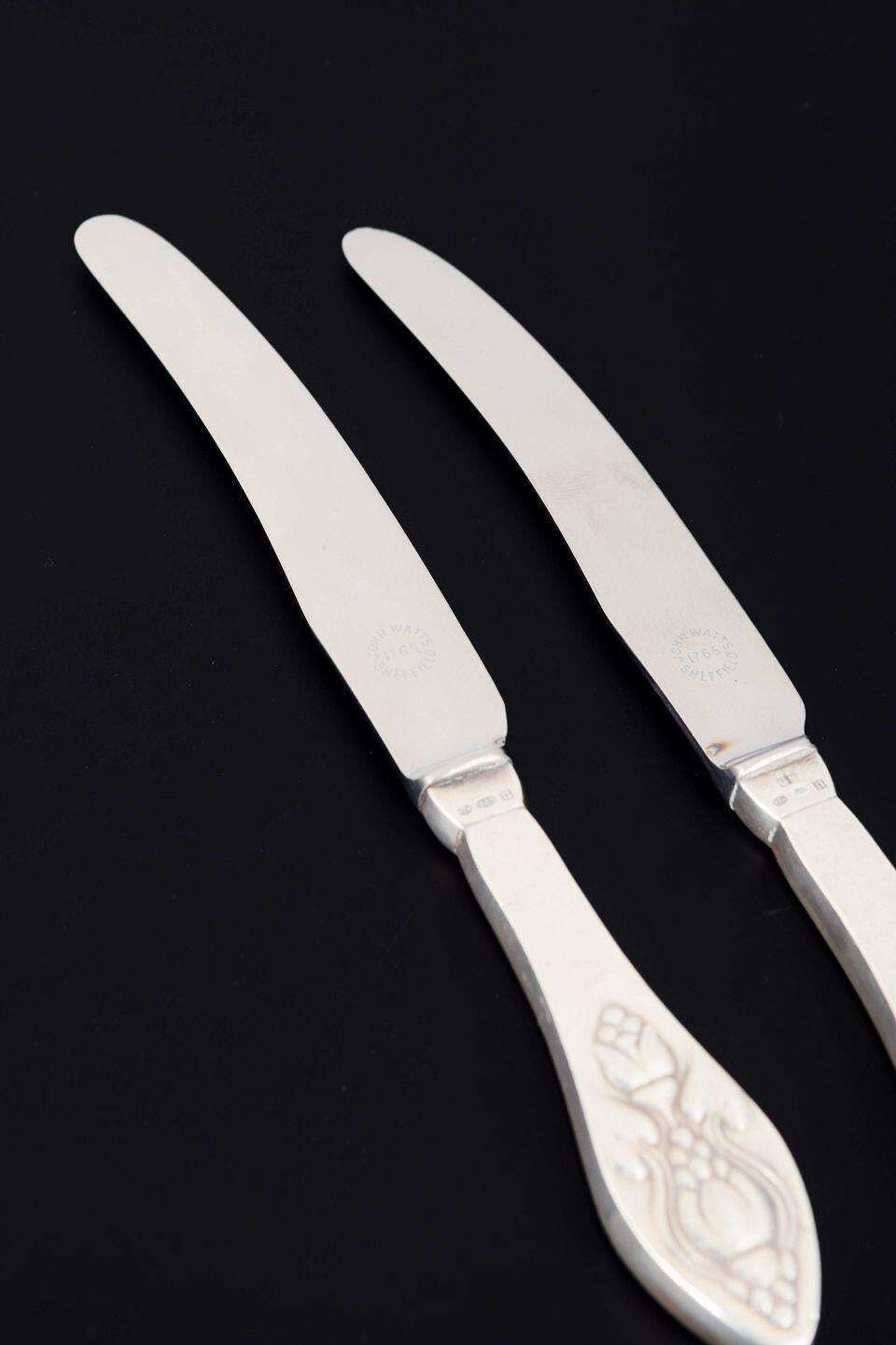 Georg Jensen. Deux couteaux à fruits « Fuchsia » en argent sterling et acier inoxydable. photo furniture