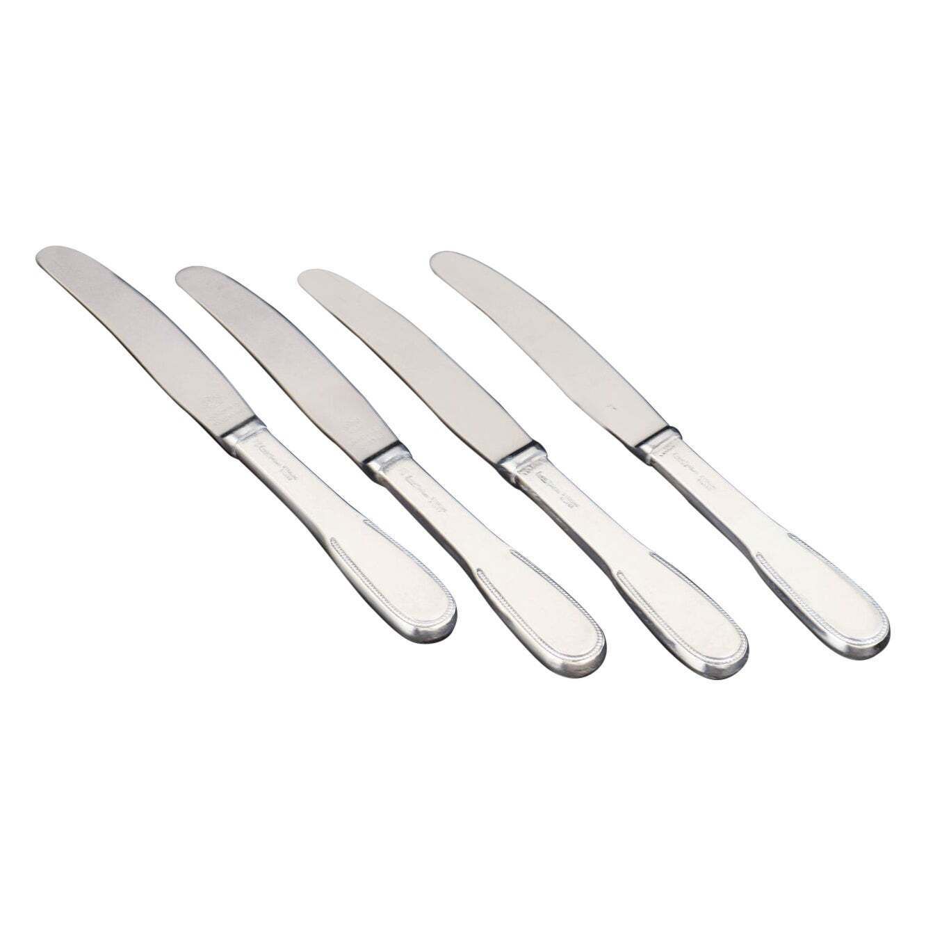 Evald Nielsen. Set Of Four Lunch Knives In Sterling Silver And Stainless Steel