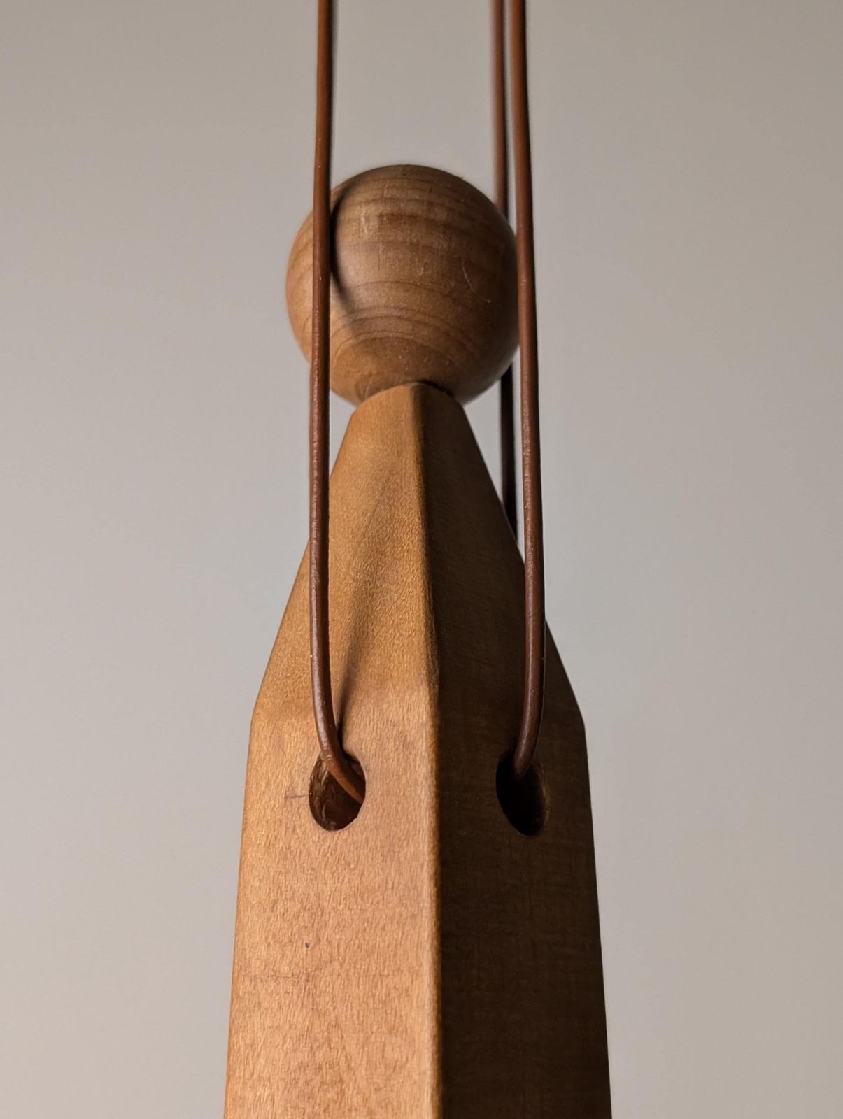 Danish Art Deco Style Wooden Candle Chandelier, 1970s photo Lighting