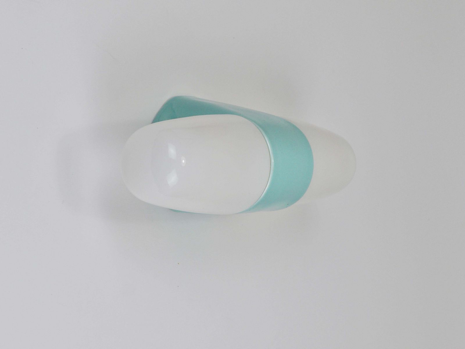 719.0 Wilhelm Wagenfeld Bauhaus Turquoise Double Sconce Wall Light, Germany, 1950s photo