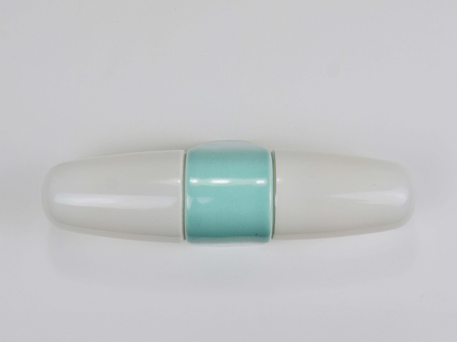 photo vinterior Wilhelm Wagenfeld Bauhaus Turquoise Dubbele Wandlamp, Duitsland, ca. jaren 1950