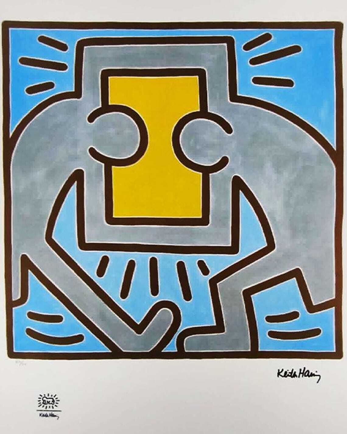 Lithographie en édition limitée Keith Haring, numérotée au crayon, années 1990. photo furniture