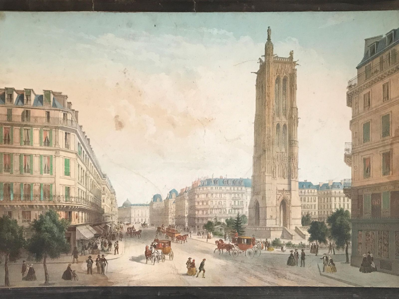 photo for sale Pair Of Double Sided 19th Century European Watercolours – Paris, Venice