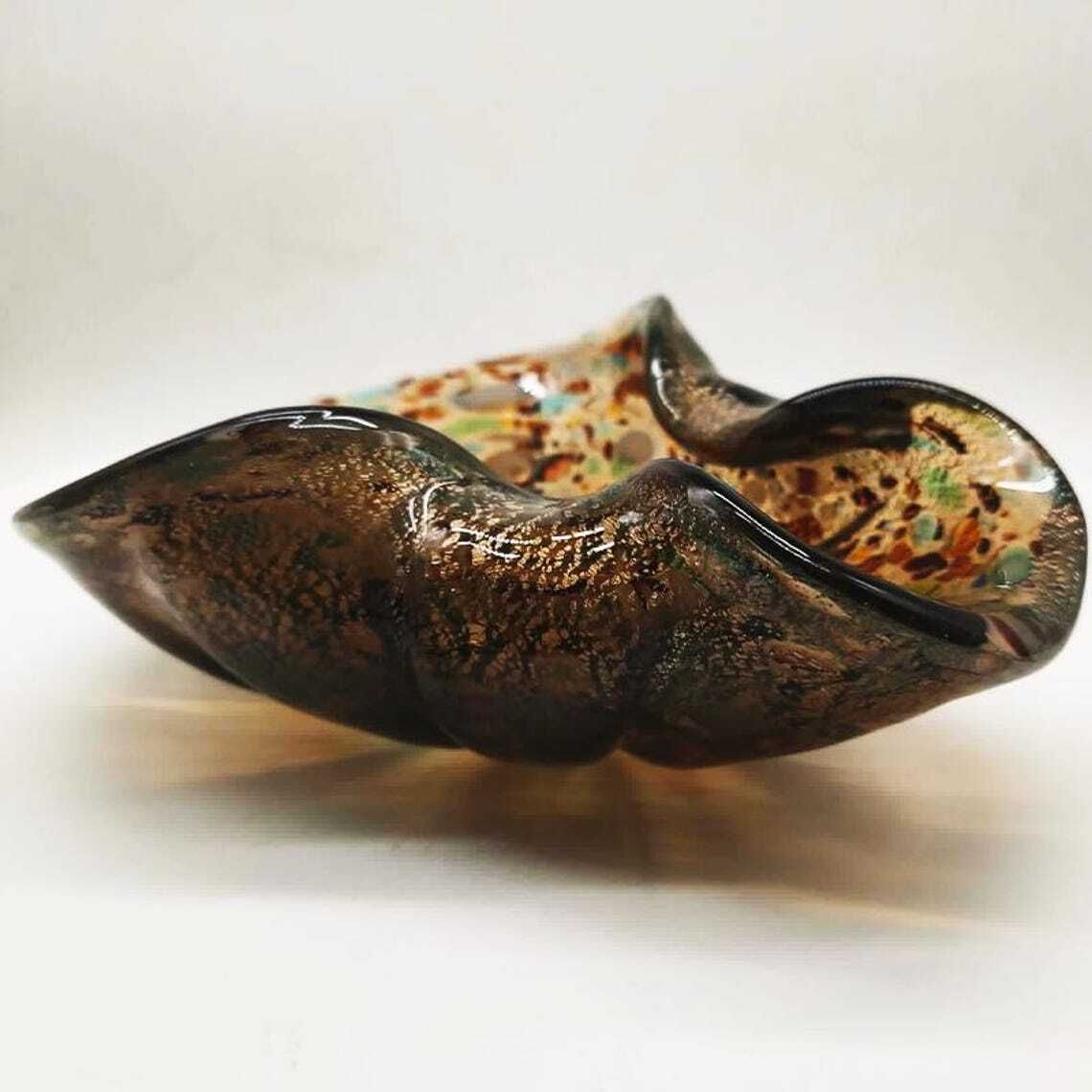 1950s Big Ashtray In Murano Glass Attributed To Dino Martens. Made In Italy. 20cm / photo vinterior