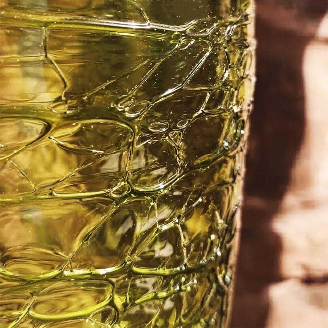 Vase en verre de Murano travaillé à la main, vert, années 1970, Italie. 31 cm H / 12,20 po H. photo vinterior