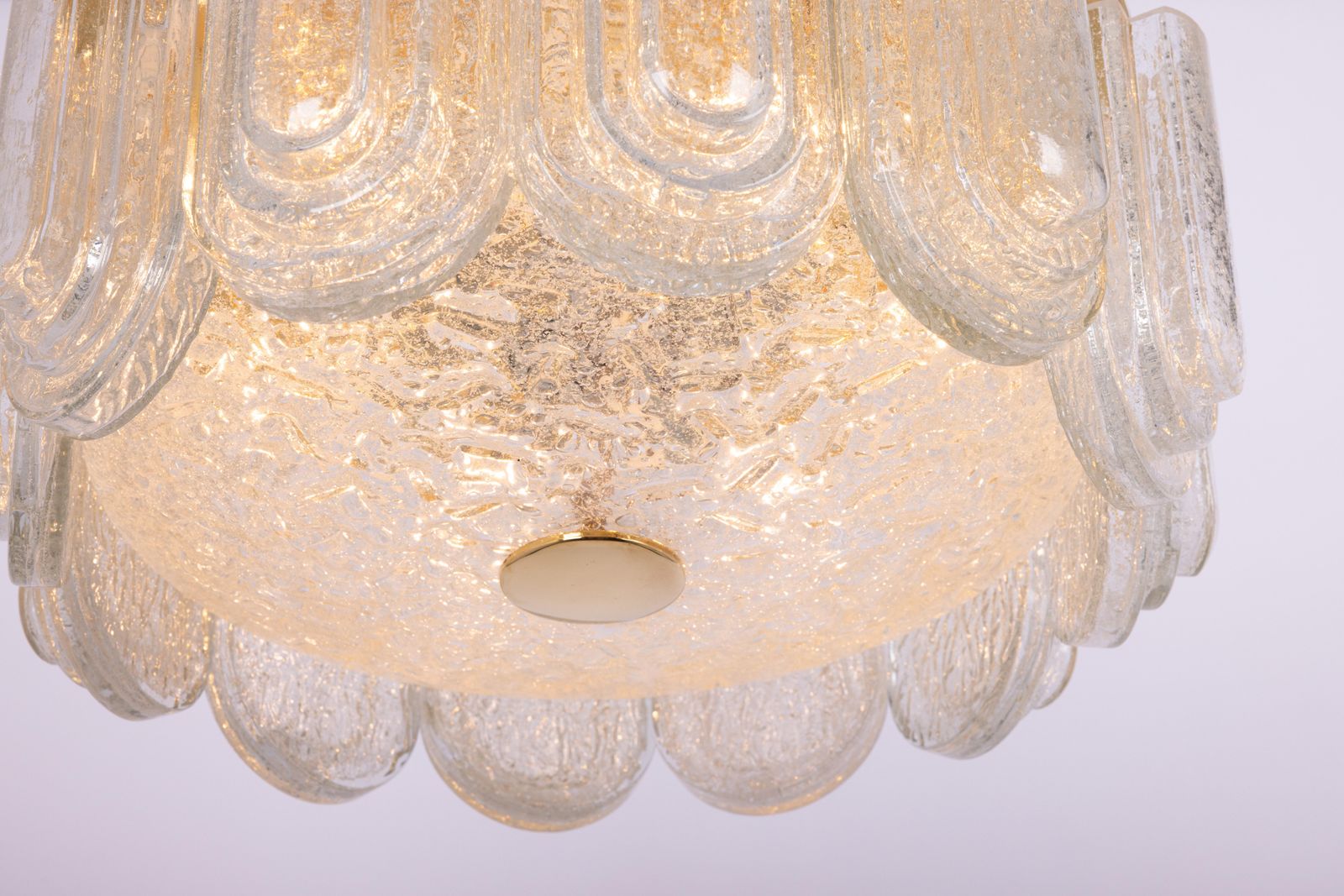 Verlichting Grote Murano glazen buizen plafondlamp met messing, Doria, Duitsland, jaren 1960 photo