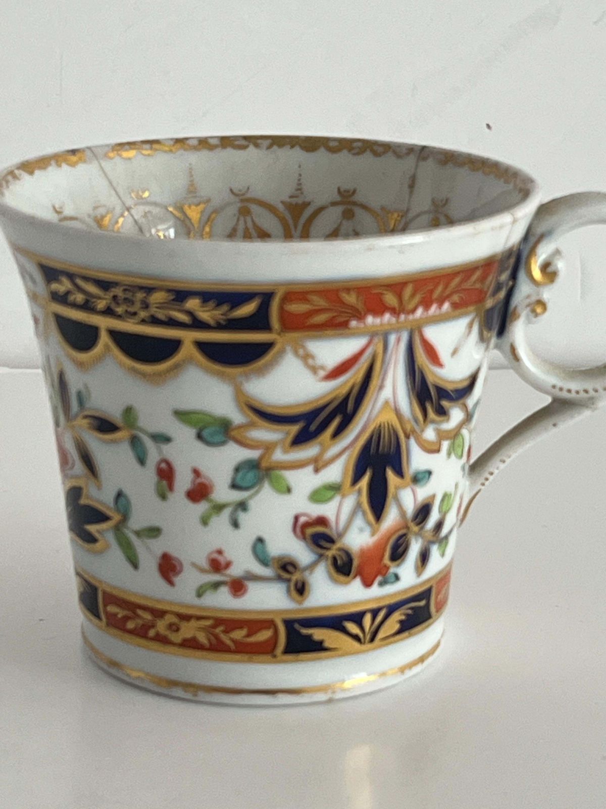 Georgian Porcelain Cup By Chamberlains Worcester, Baden Shape, Ca 1815 photo Home Decor