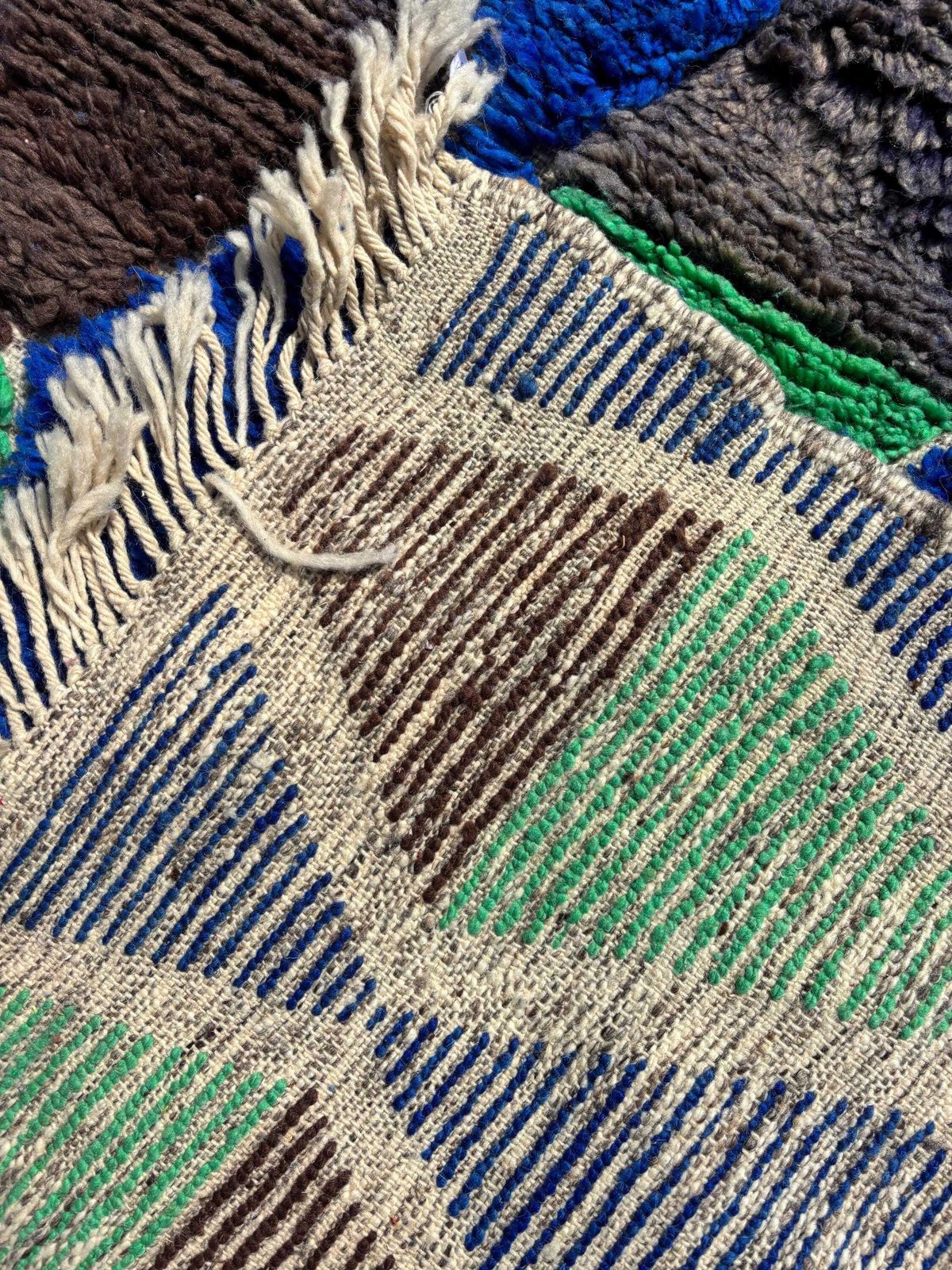 Moroccan Modern Wool Rug 150x250 Cm– Handmade Wool Berber Rug –Blue Geometric Rug – Modern Moroccan Carpet –Luxury Berber Area Rug photo vinterior