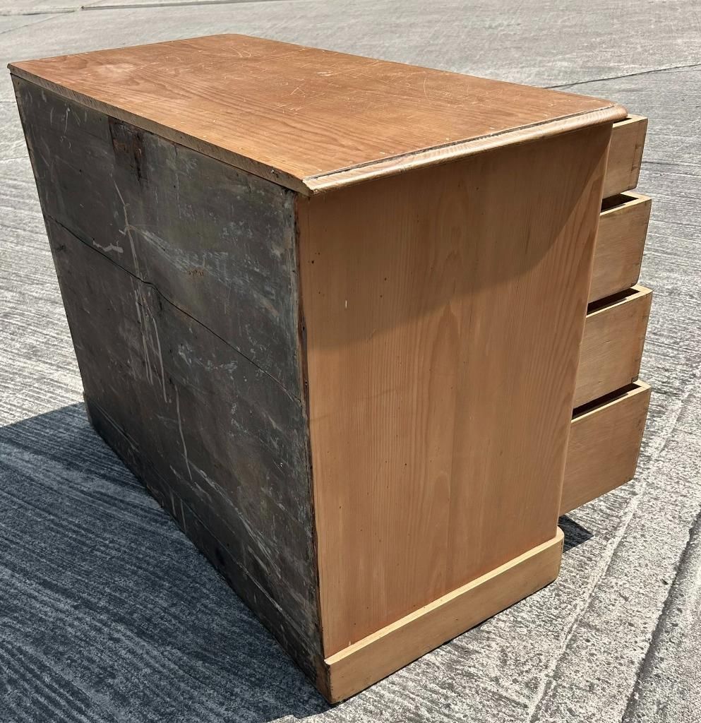 photo for sale Antique Victorian Pine Kneehole Writing Office Desk With Central Cupboard