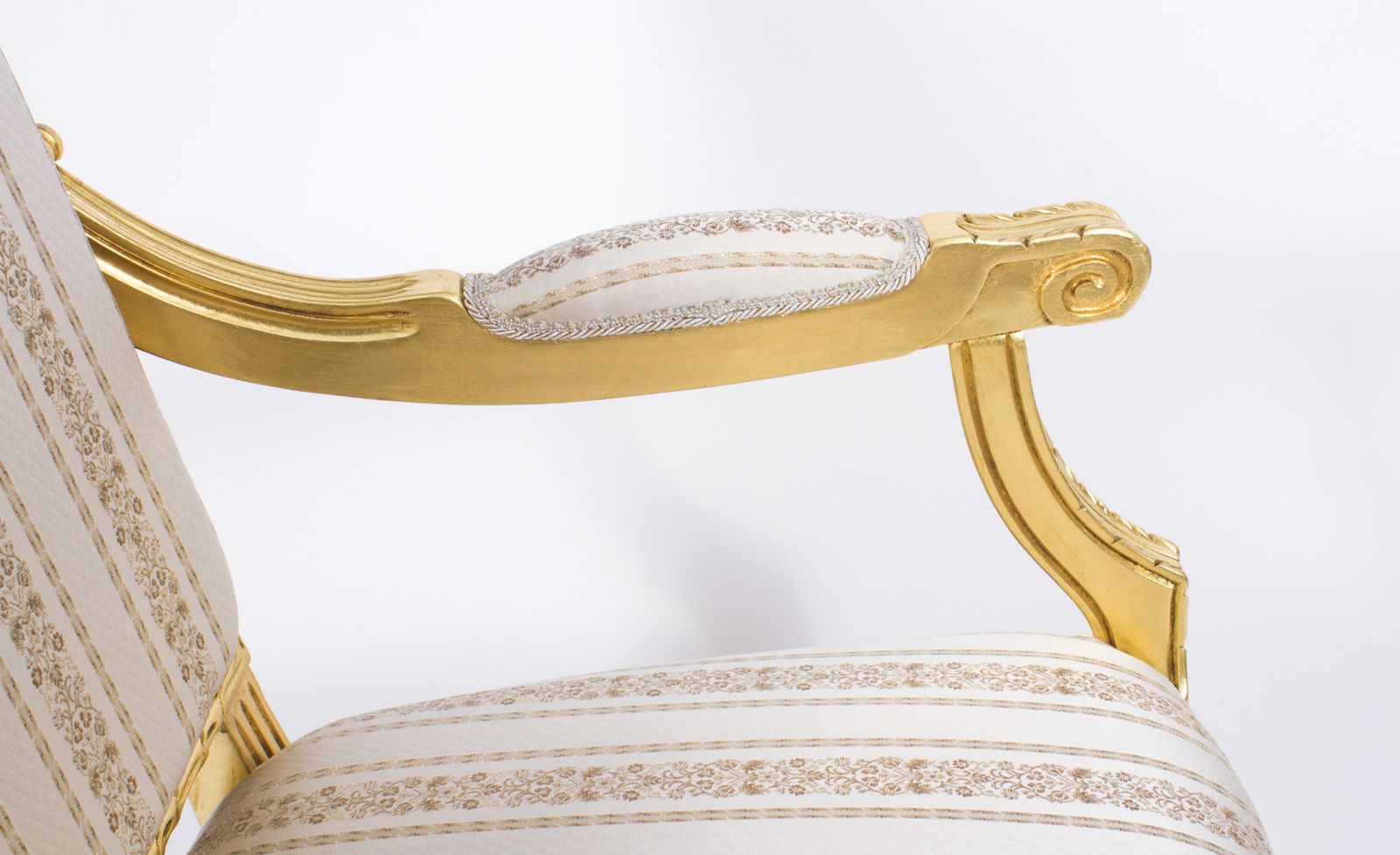 photo for sale Pair Bespoke French Louis XVI Carved Giltwood Armchairs