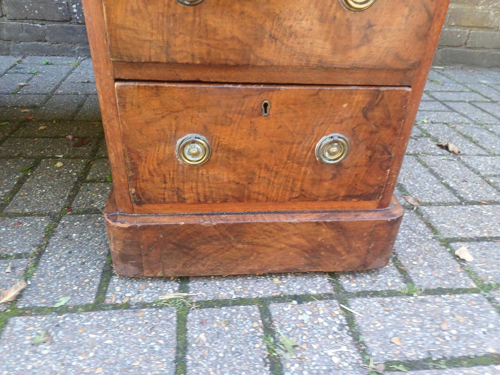 photo for sale Mature Victorian Walnut Pedestal Desk C1870 Antique Kneehole Writing Desk