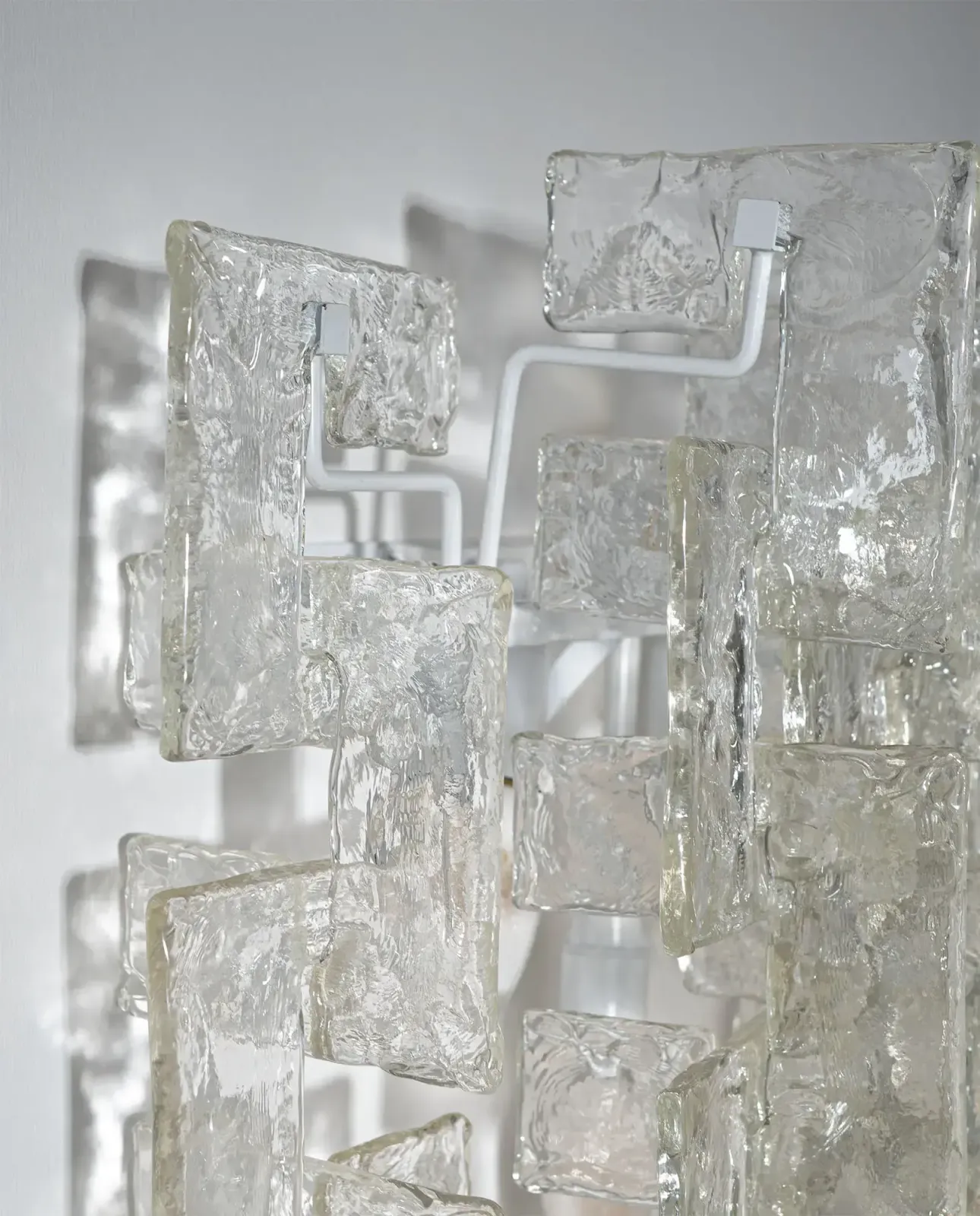 Carlo Nason, Sculpturele Wandlamp van Kantglas, jaren 1970 photo Verlichting