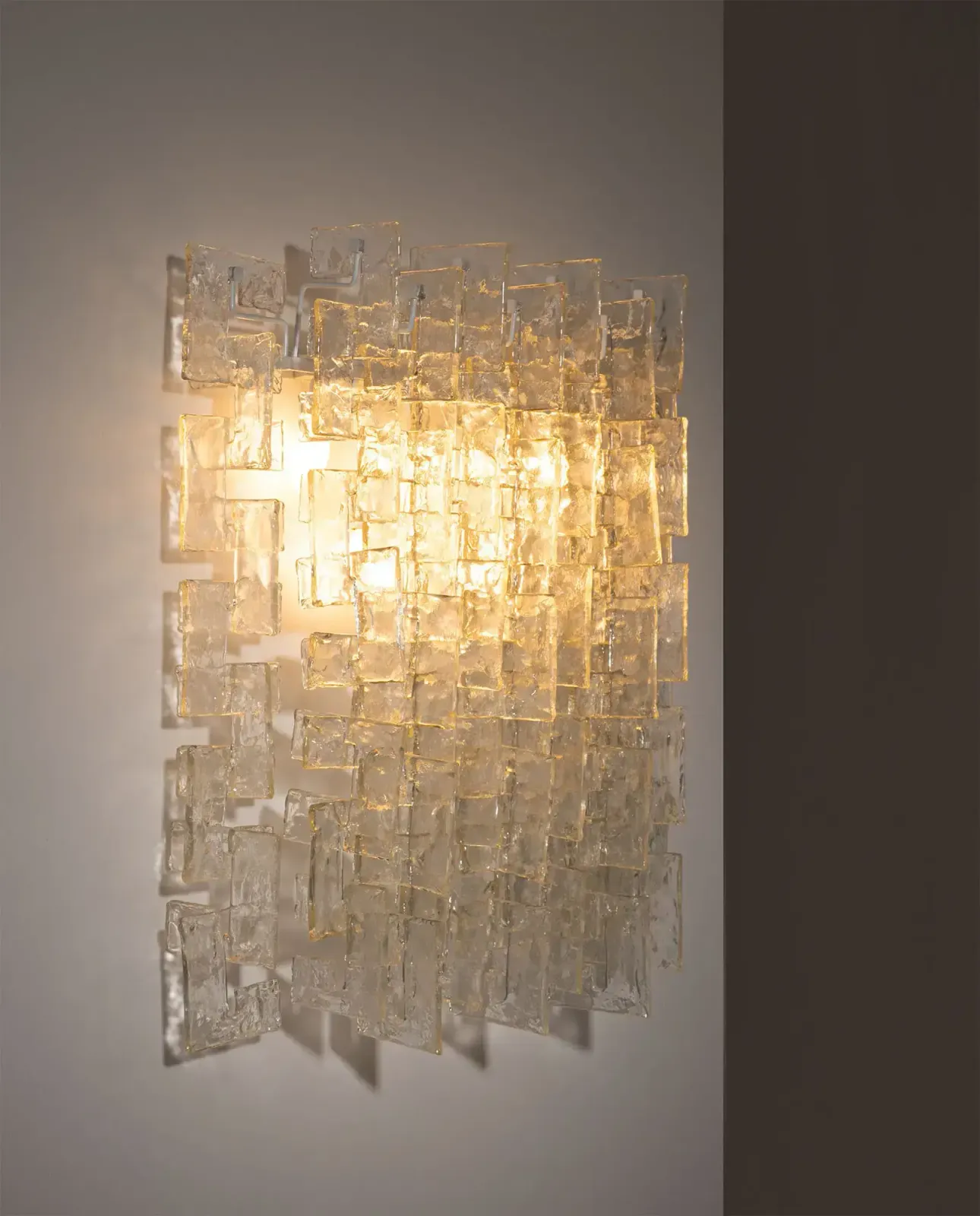 Carlo Nason, Sculpturele Wandlamp van Kantglas, jaren 1970 photo vintage