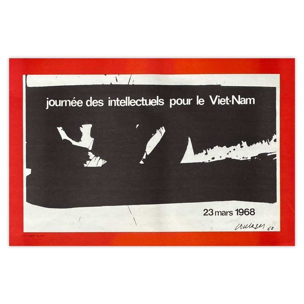 Pierre Soulages Poster Expo 68   Journée Des Intellectuels Pour Le Vietnam