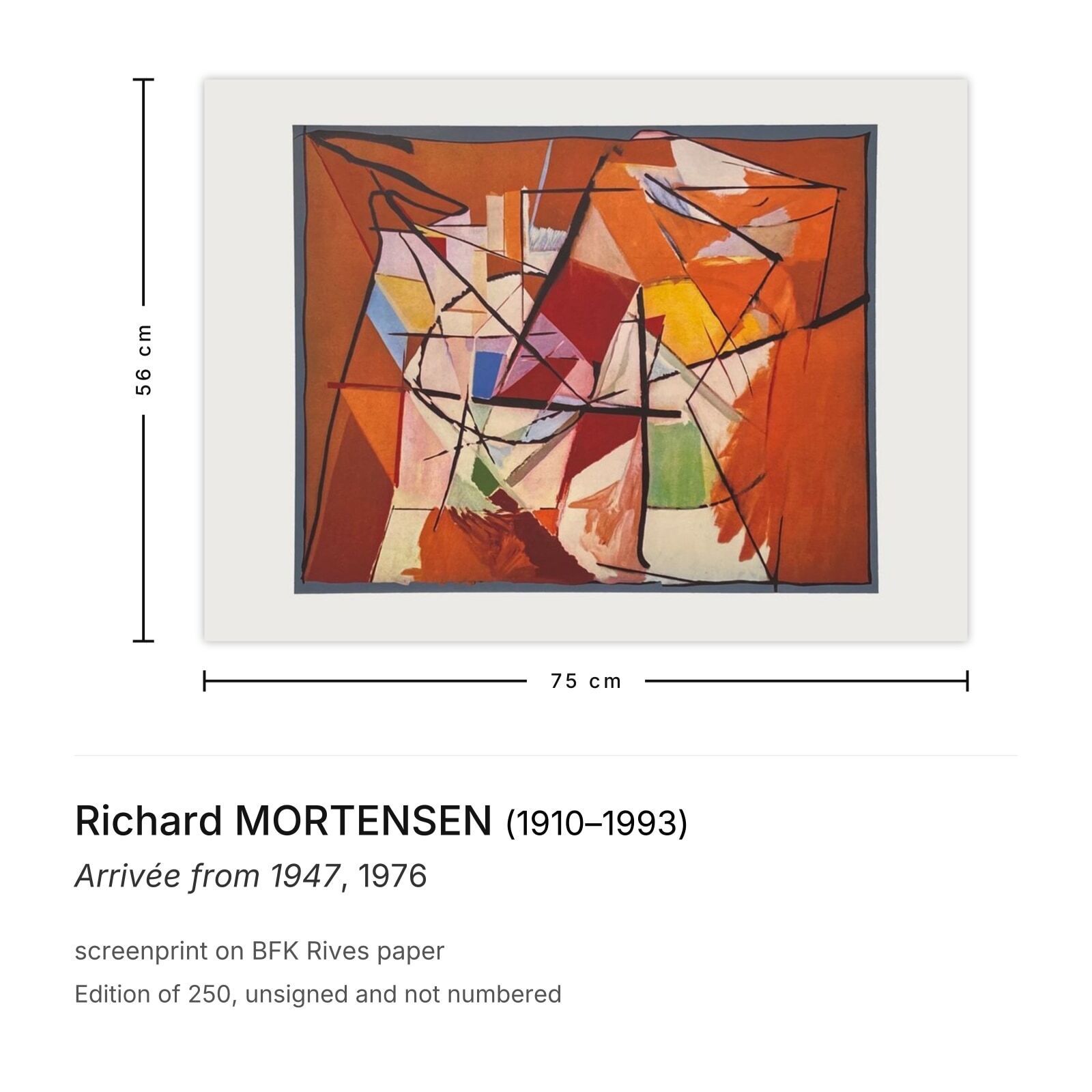 Richard Mortensen Zeefdruk Arrivée From 1947 1976 photo furniture