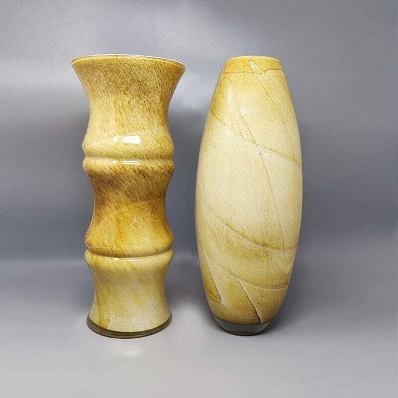 Paire de vases en verre de Murano, par Enrico Coveri, années 1970. Made In Italy photo furniture