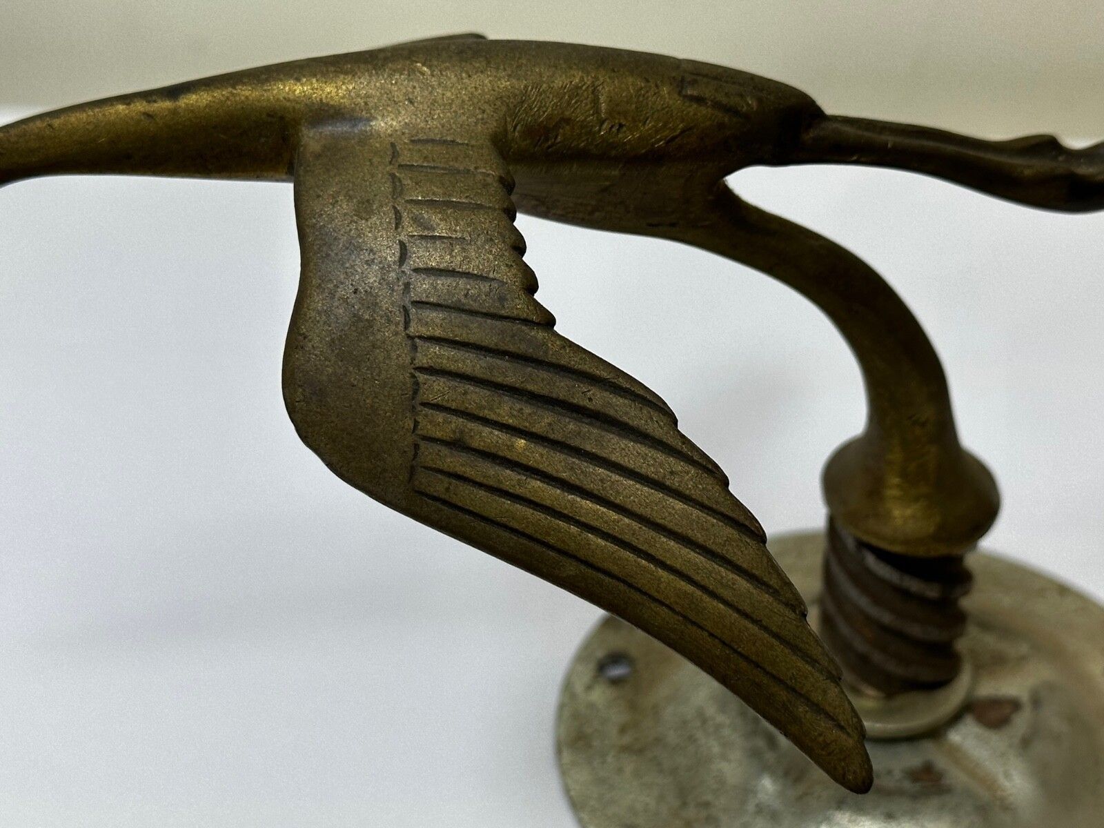Art Deco Britse ooievaar vogel auto-mascotte figurine photo 950.0