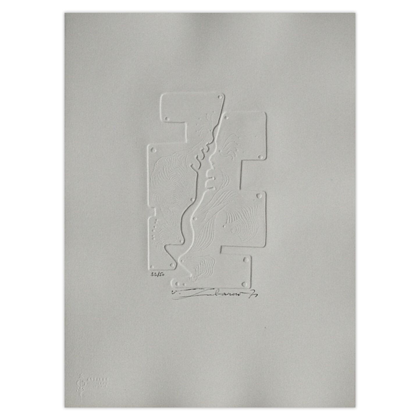 Renée Lubarow Gesigneerde Ets Embossing II 1971