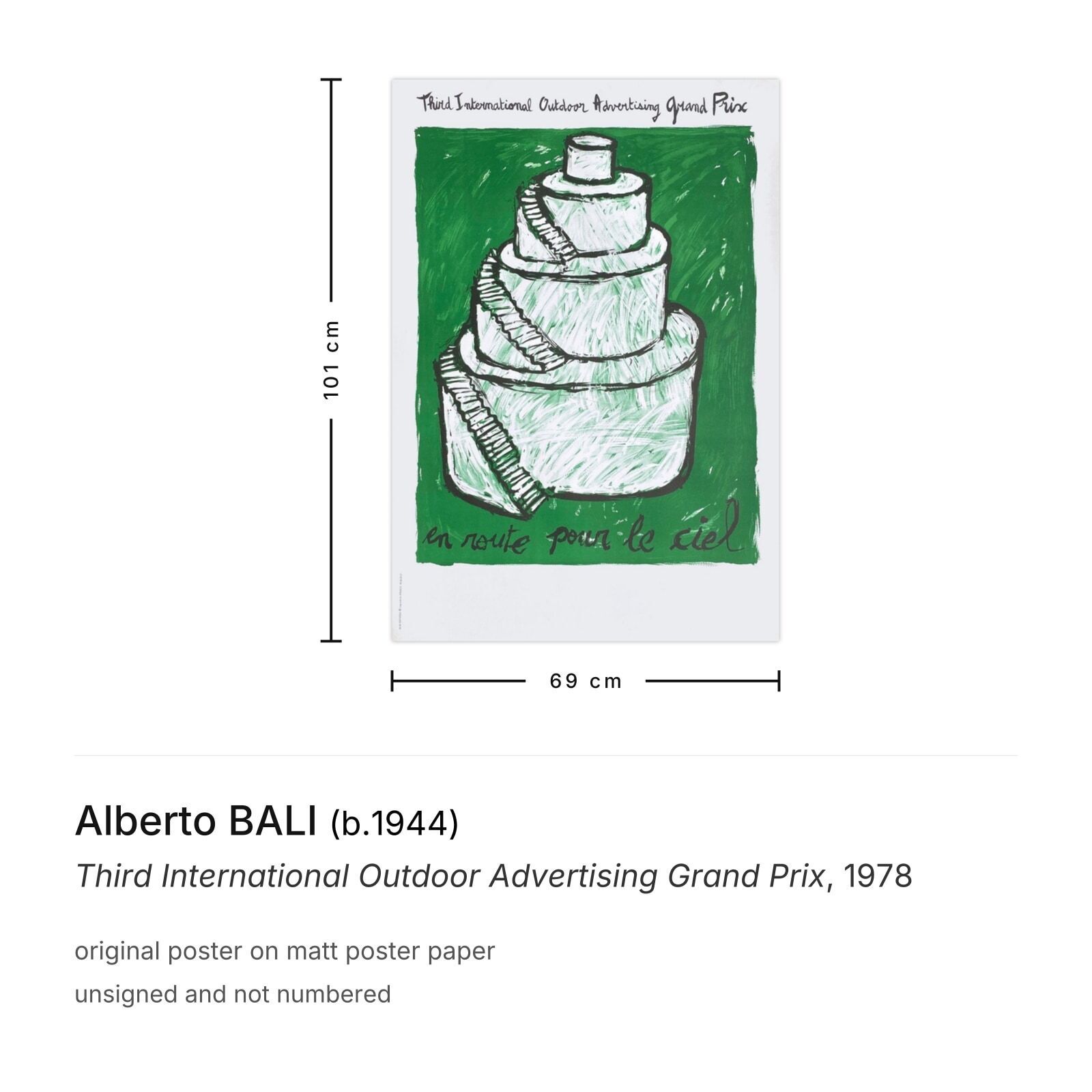 Alberto Bali Poster Third International Outdoor Advertising Grand Prix 1978 photo furniture